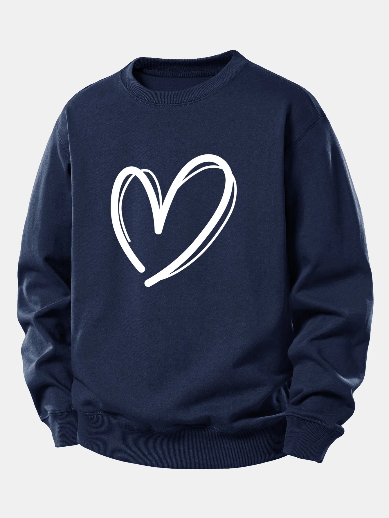 Heart Print Relax Fit Sweatshirt - Image 7