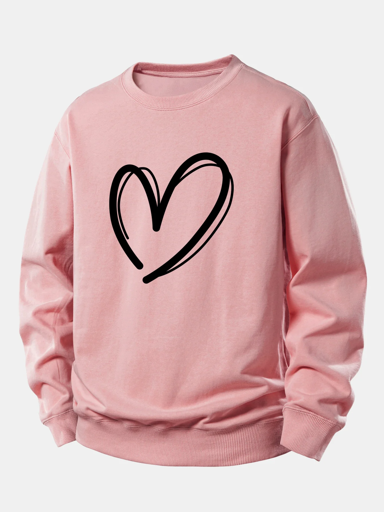 Heart Print Relax Fit Sweatshirt - Image 9