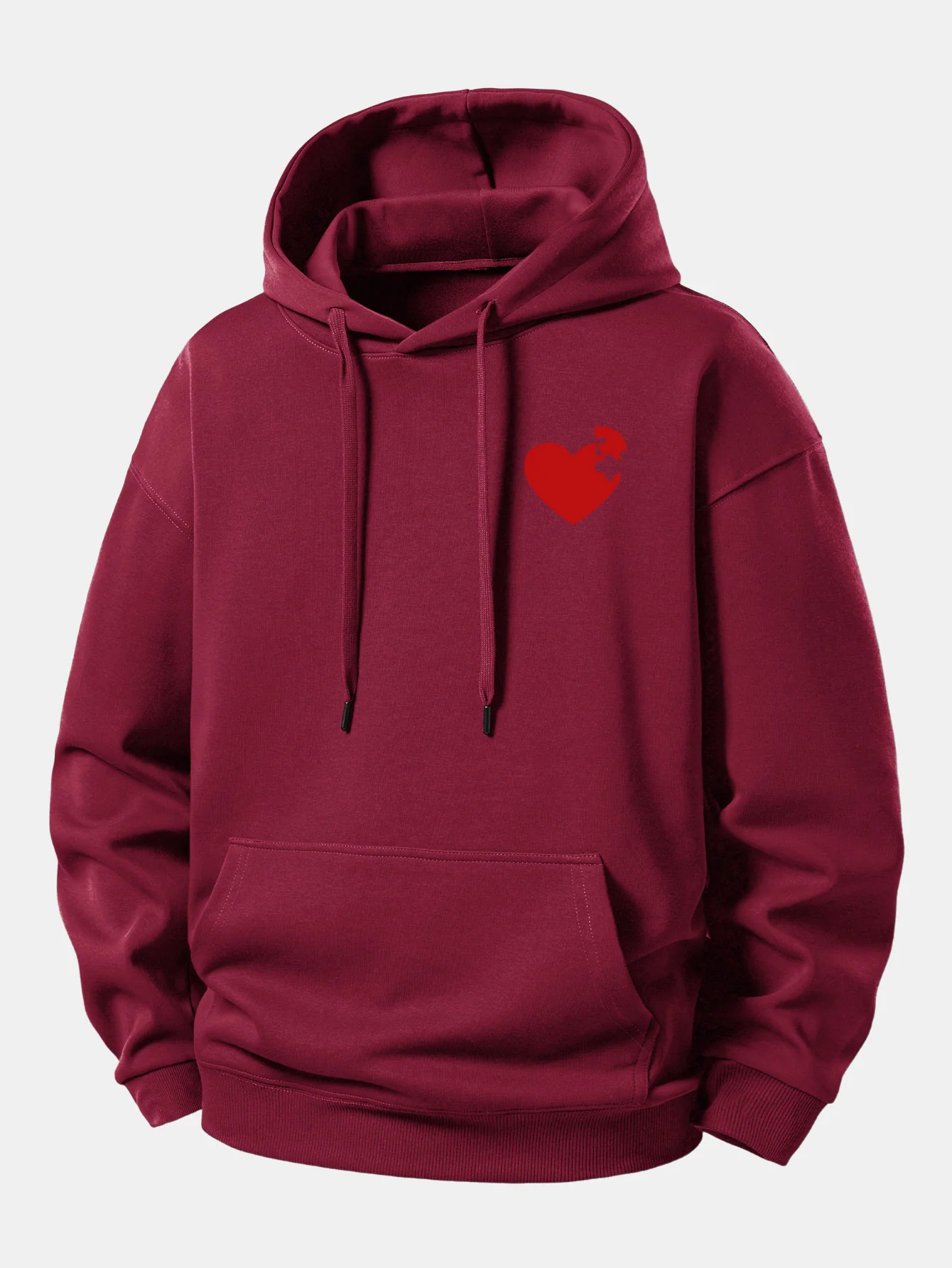 Heart Puzzle Print Relax Fit Hoodie - Image 6
