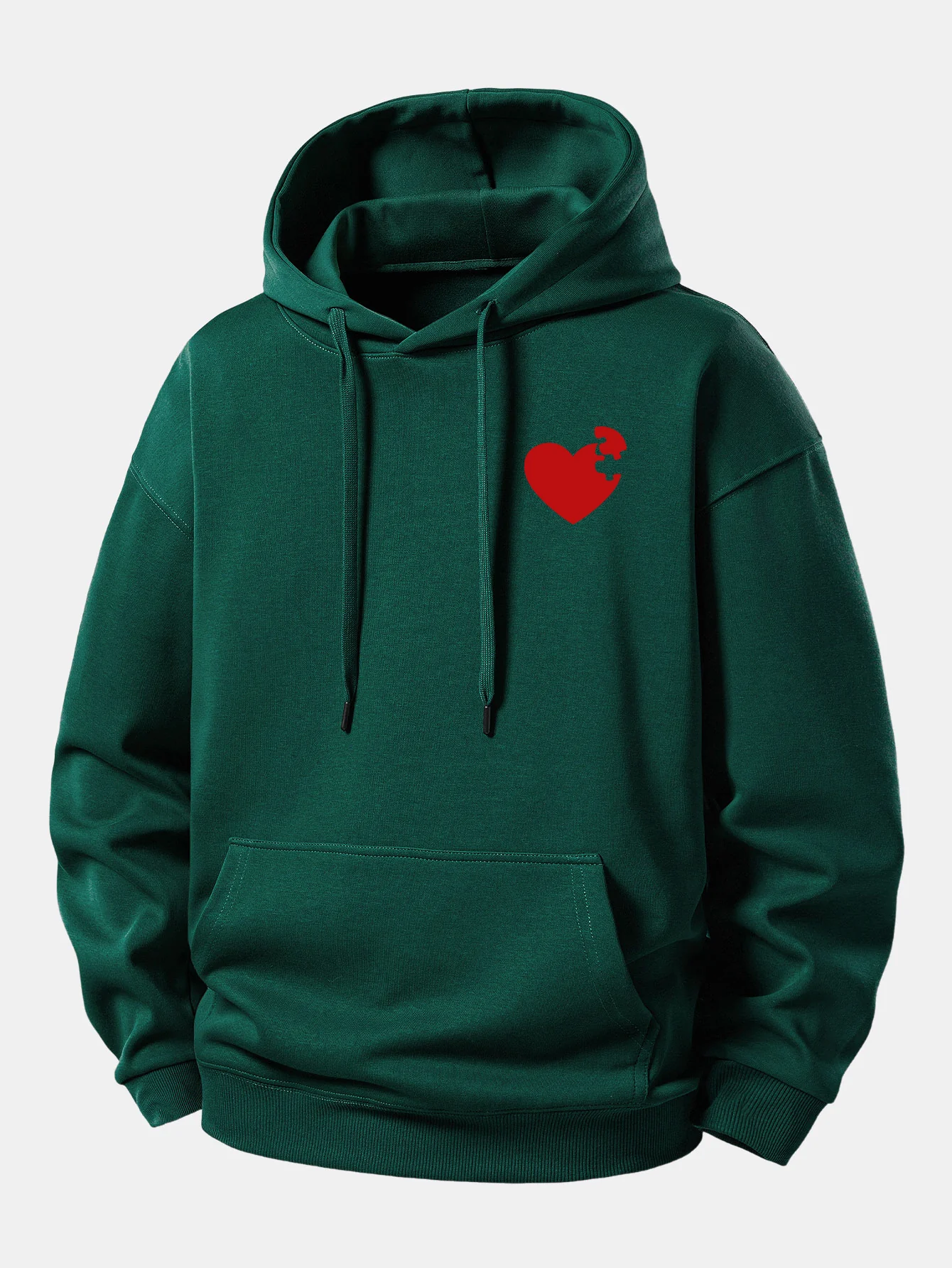 Heart Puzzle Print Relax Fit Hoodie - Image 7