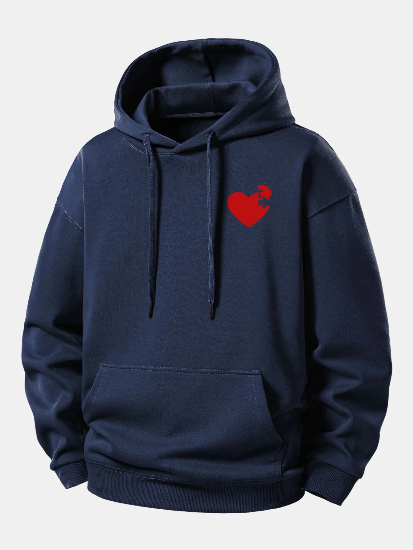Heart Puzzle Print Relax Fit Hoodie - Image 9