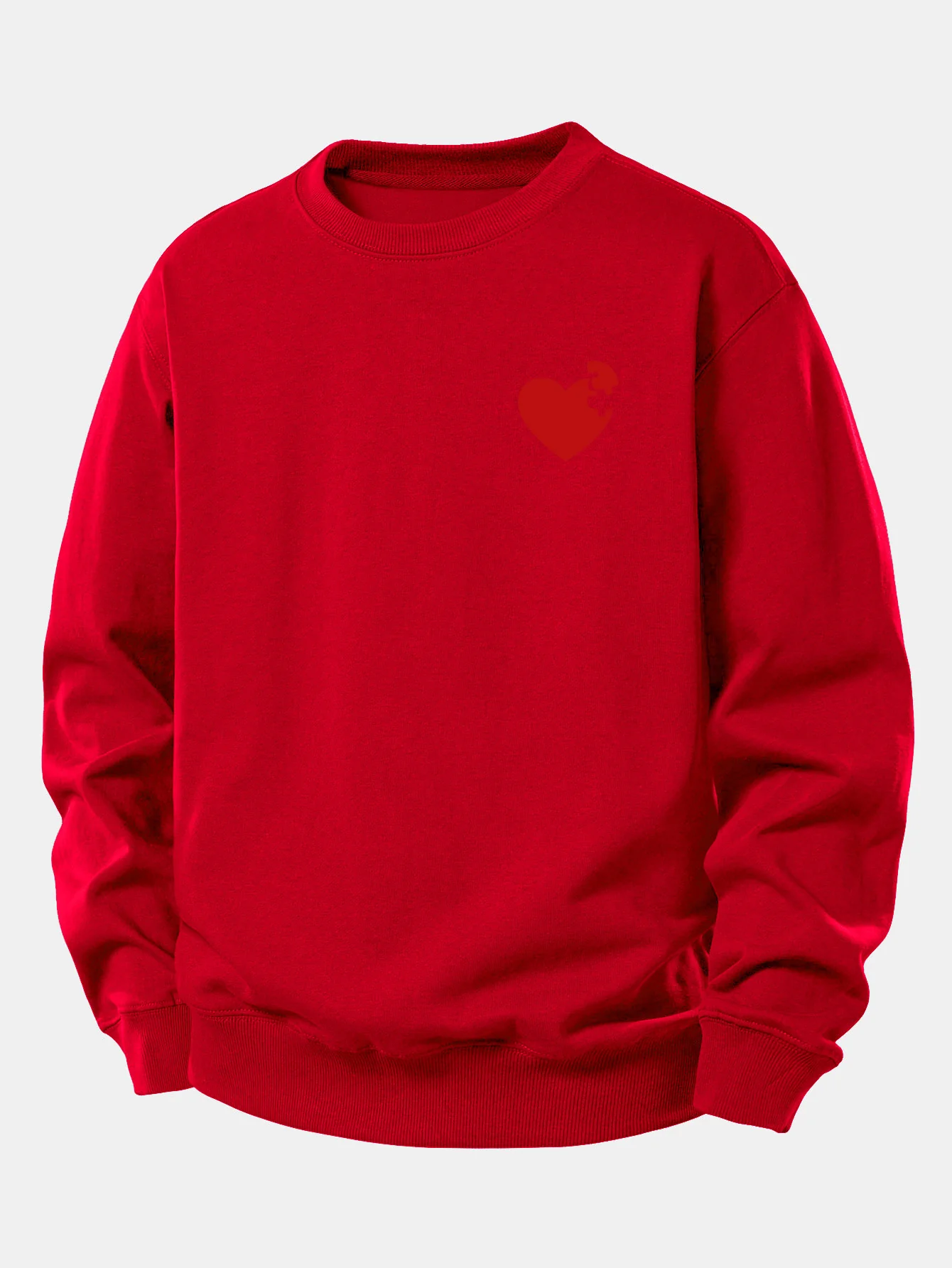 Heart Puzzle Print Relax Fit Sweatshirt - Image 10