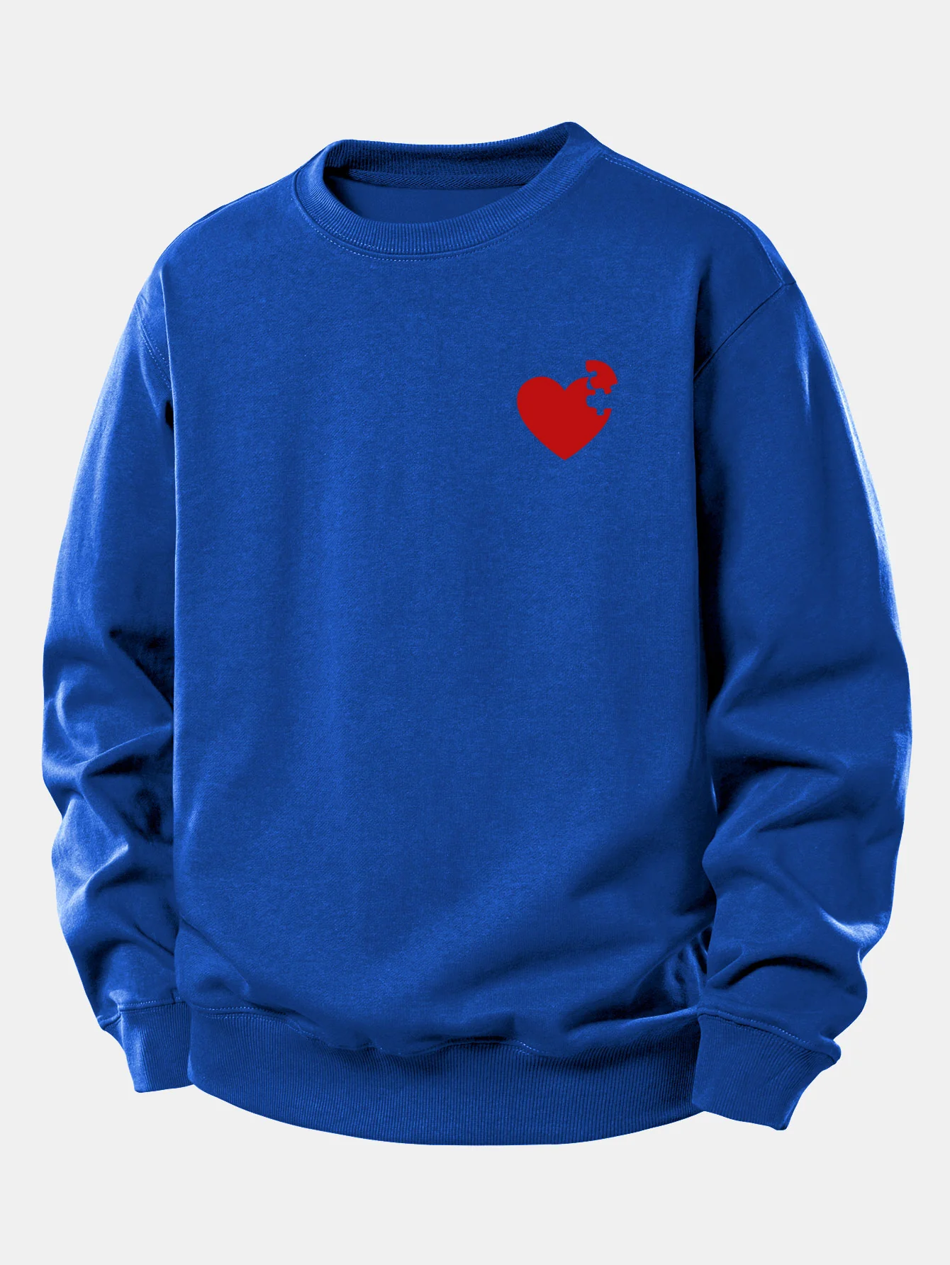 Heart Puzzle Print Relax Fit Sweatshirt - Image 11