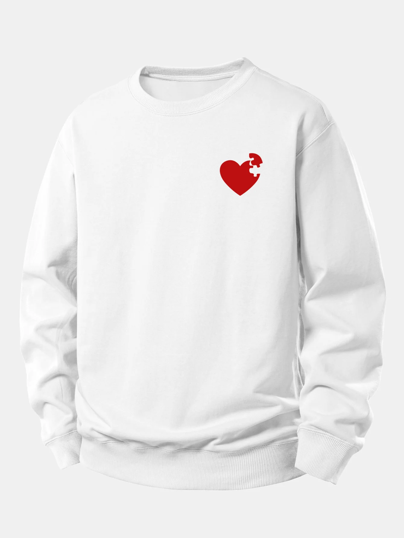 Heart Puzzle Print Relax Fit Sweatshirt - Image 2
