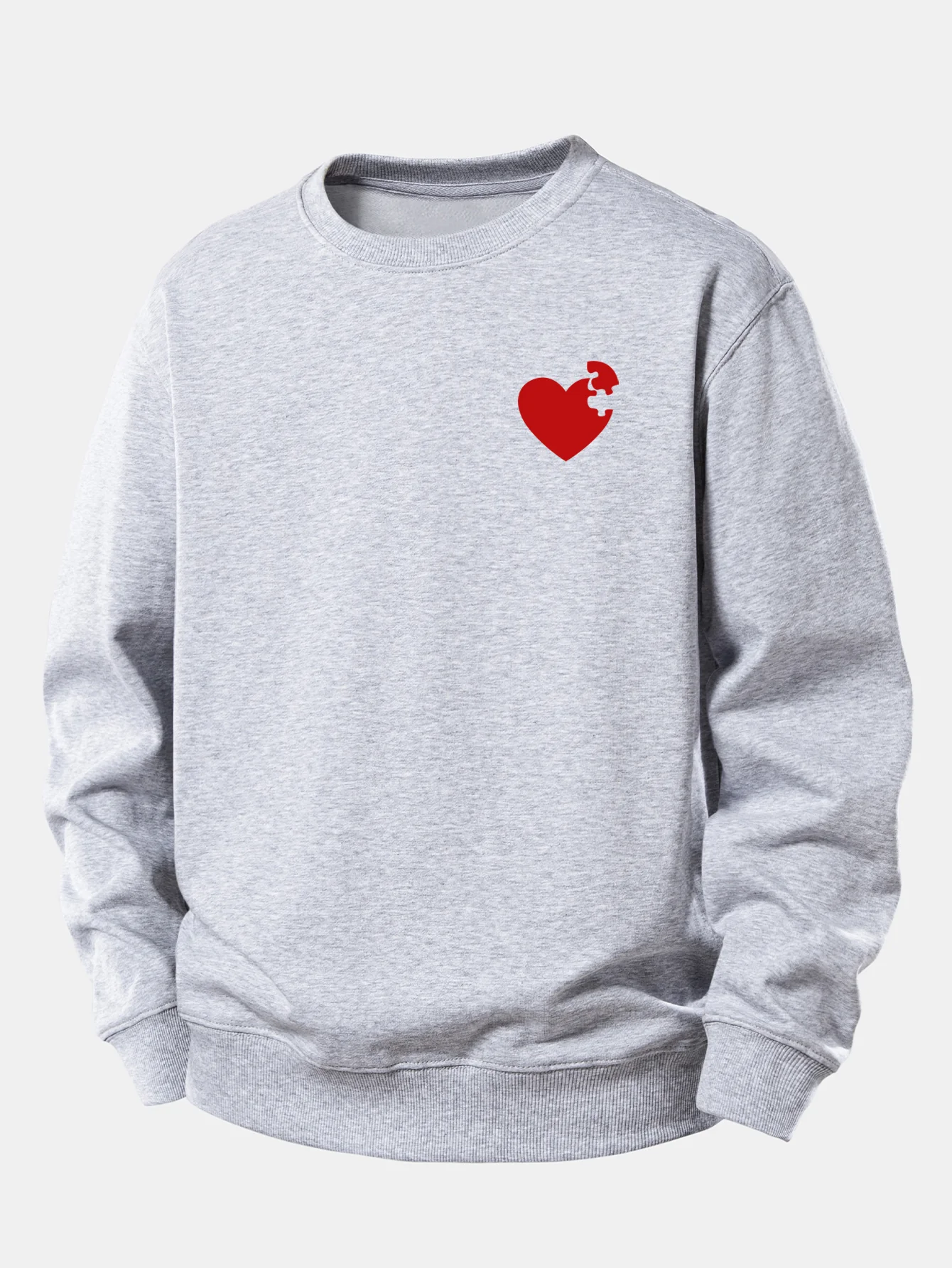 Heart Puzzle Print Relax Fit Sweatshirt - Image 4
