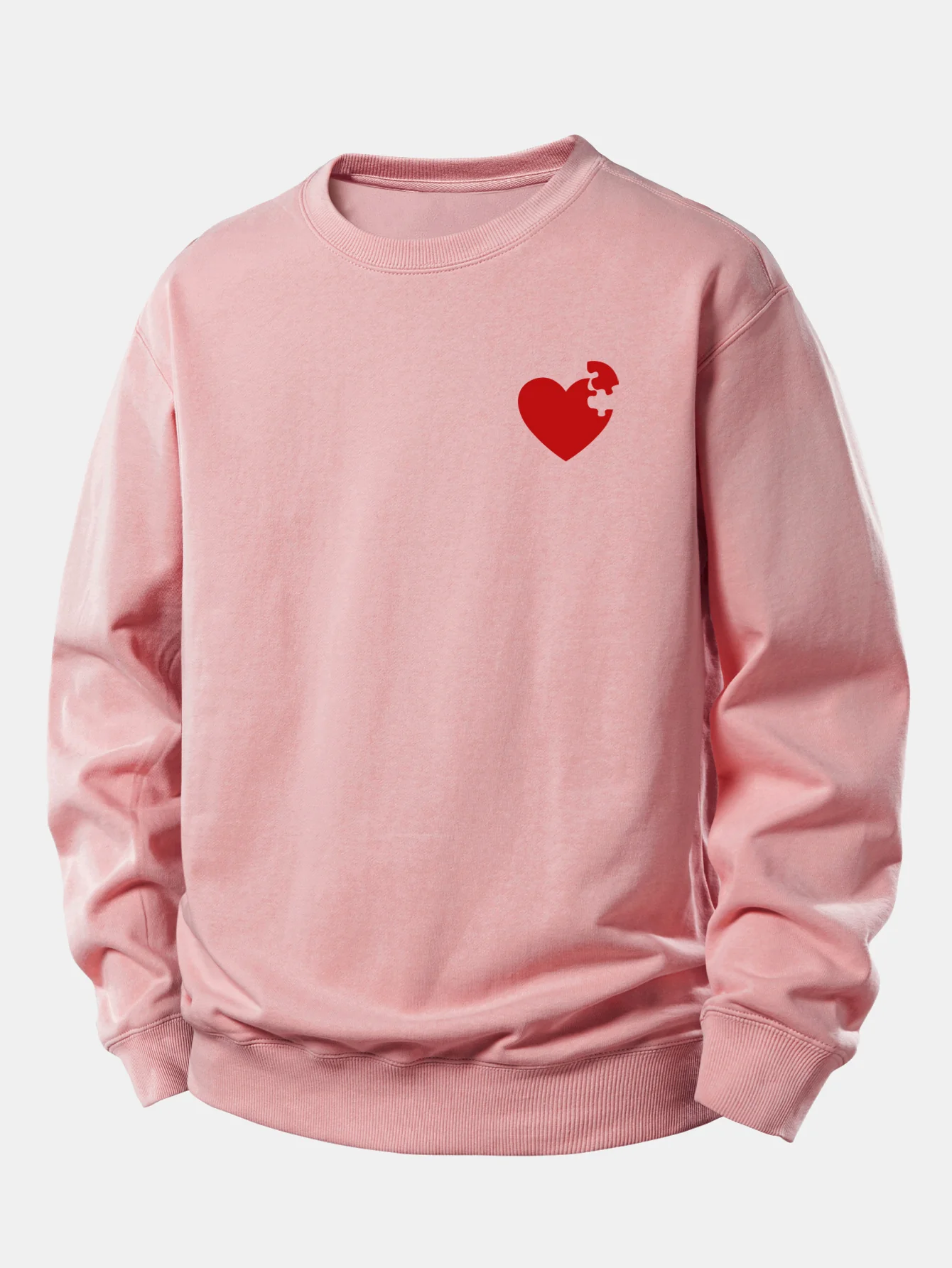 Heart Puzzle Print Relax Fit Sweatshirt - Image 5