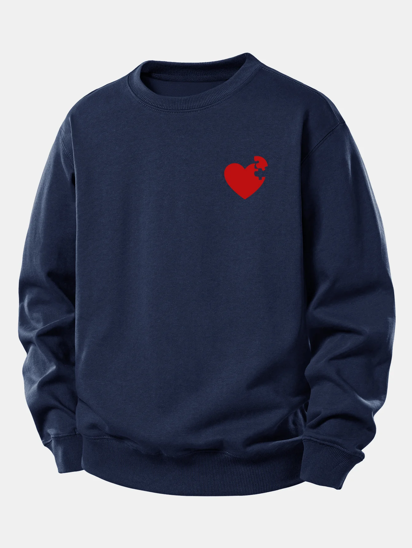 Heart Puzzle Print Relax Fit Sweatshirt - Image 6