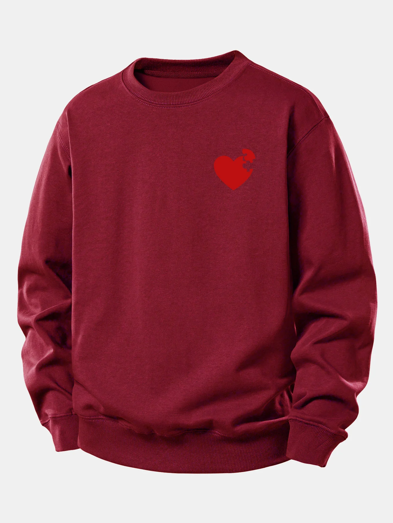 Heart Puzzle Print Relax Fit Sweatshirt - Image 7