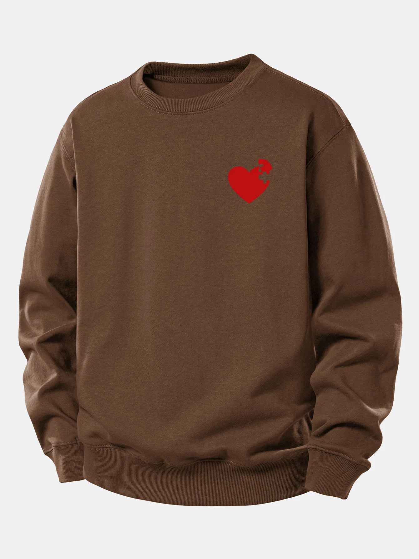 Heart Puzzle Print Relax Fit Sweatshirt - Image 8