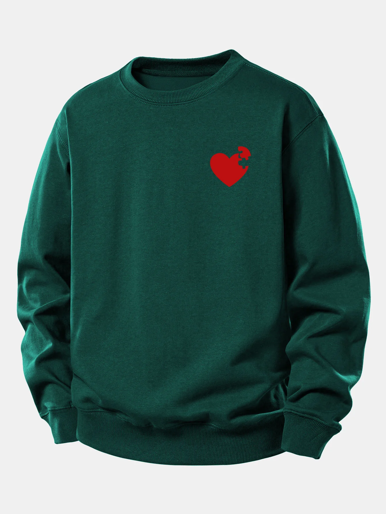Heart Puzzle Print Relax Fit Sweatshirt - Image 9