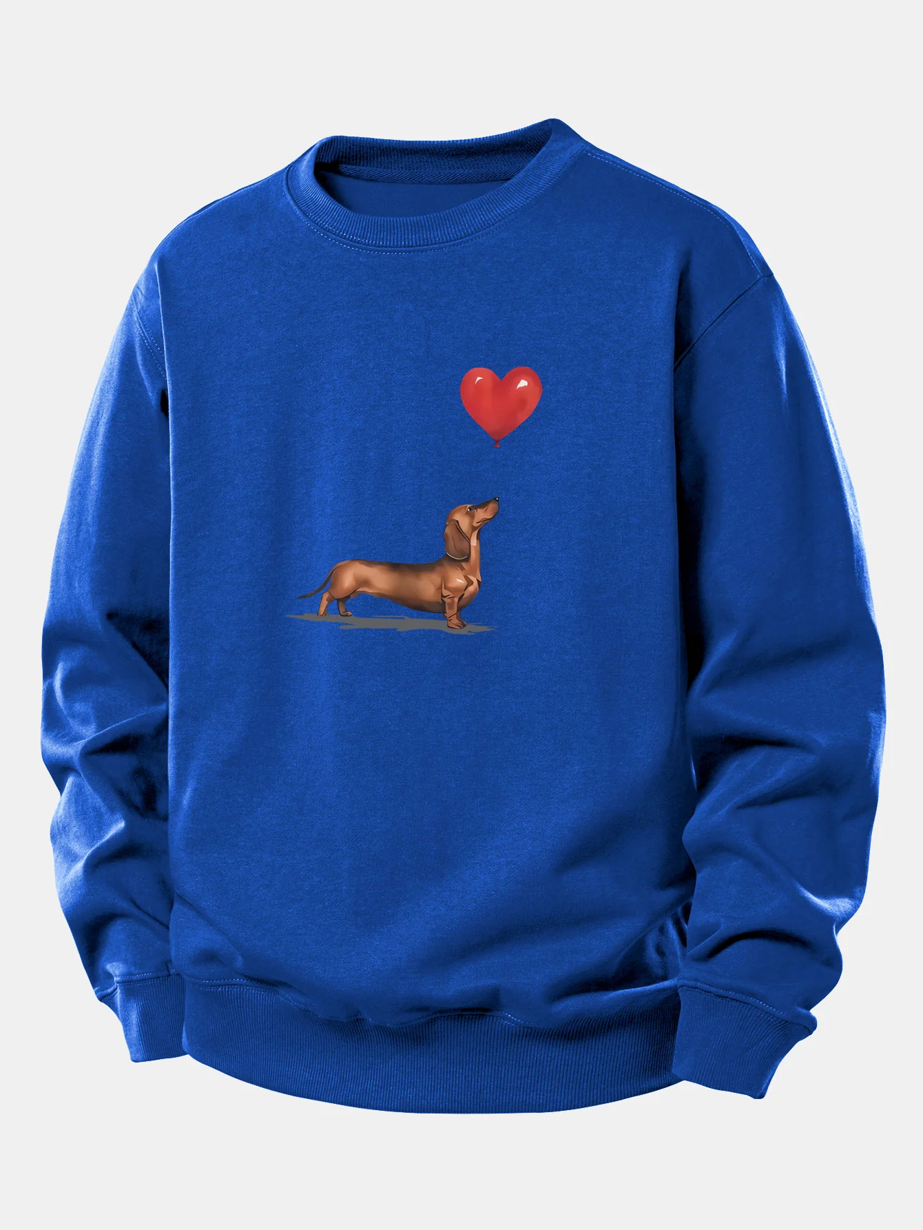 Heart-shaped Balloon Dachshund Print Relax Fit Sweatshirt - Image 11