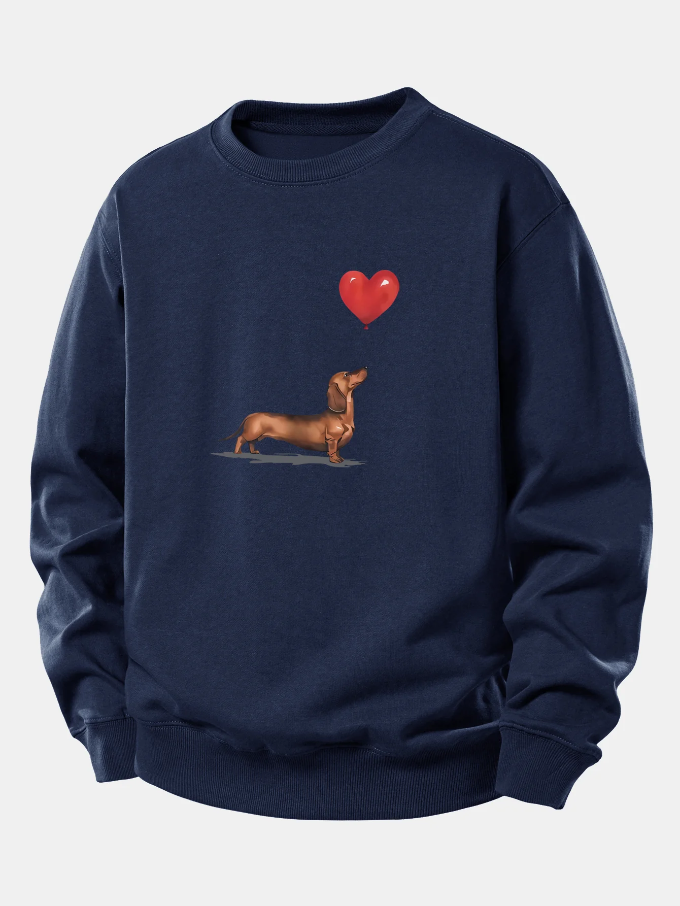Heart-shaped Balloon Dachshund Print Relax Fit Sweatshirt - Image 6