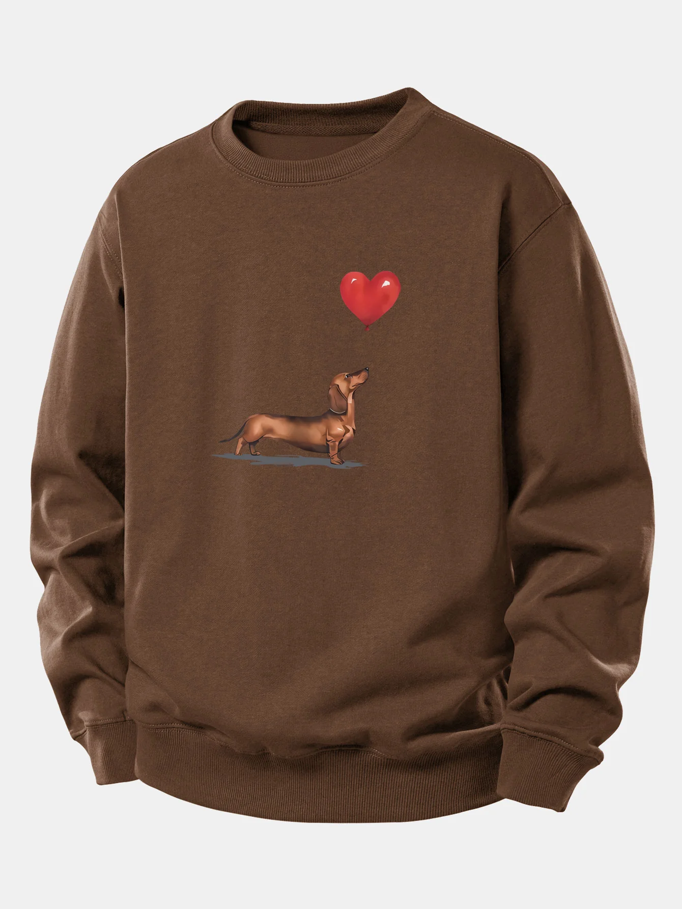 Heart-shaped Balloon Dachshund Print Relax Fit Sweatshirt - Image 8