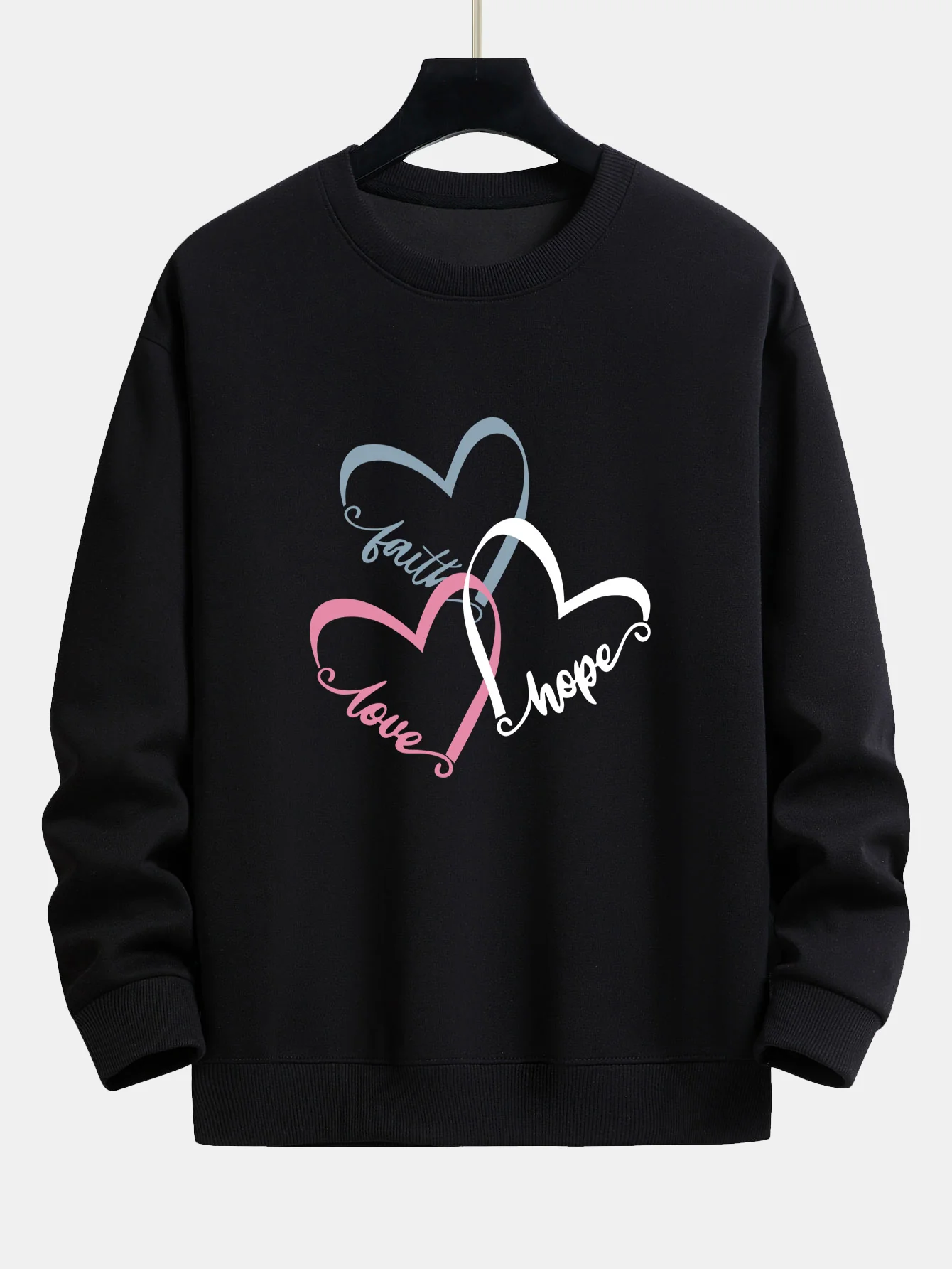 Herz Slogan Druck Relax Fit Sweatshirt - Image 2