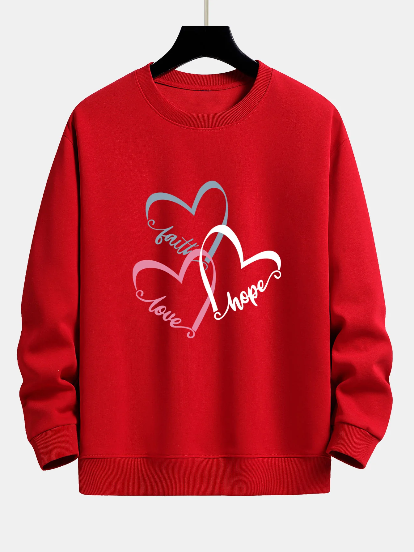 Herz Slogan Druck Relax Fit Sweatshirt - Image 3