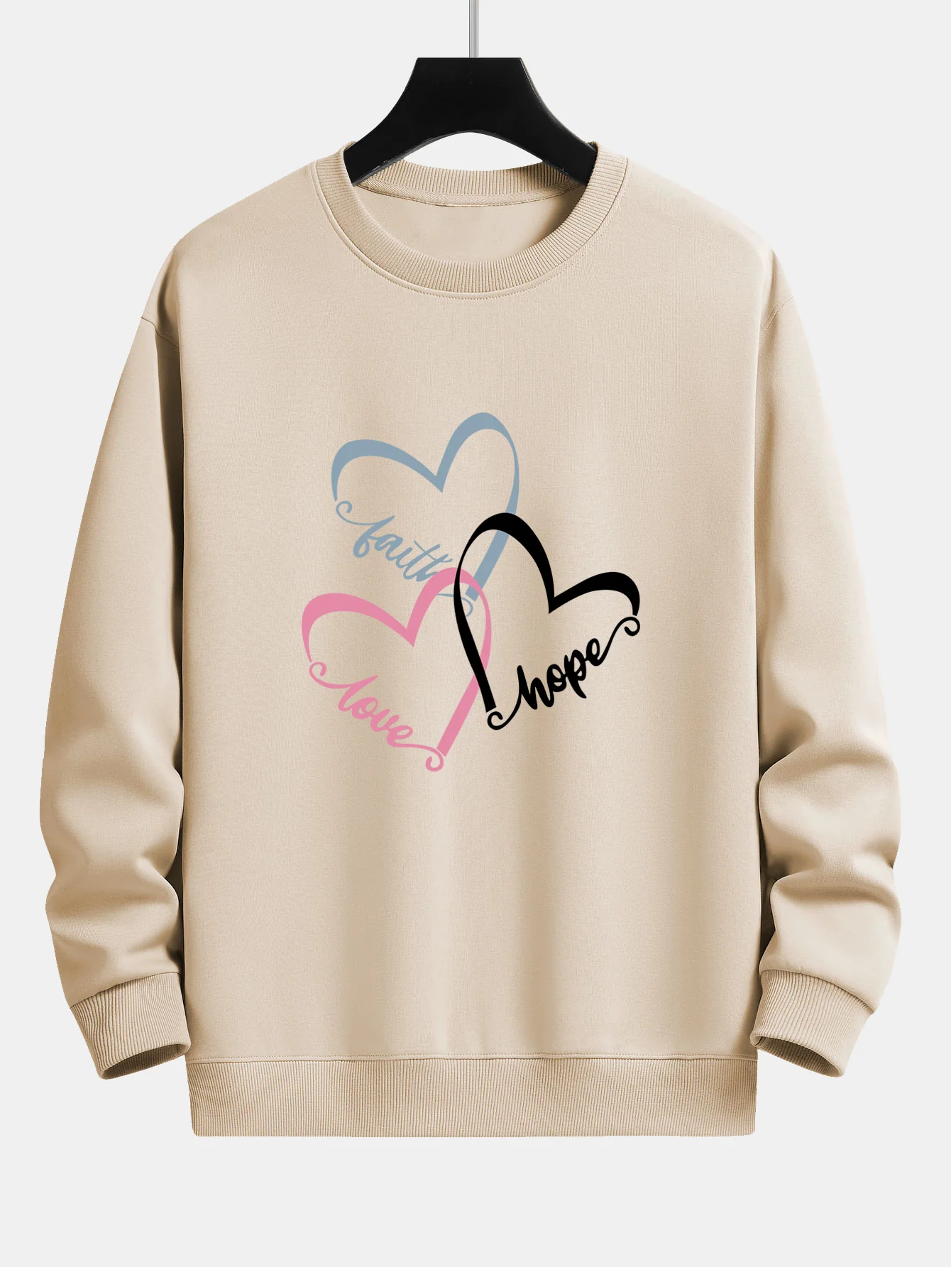 Herz Slogan Druck Relax Fit Sweatshirt - Image 4