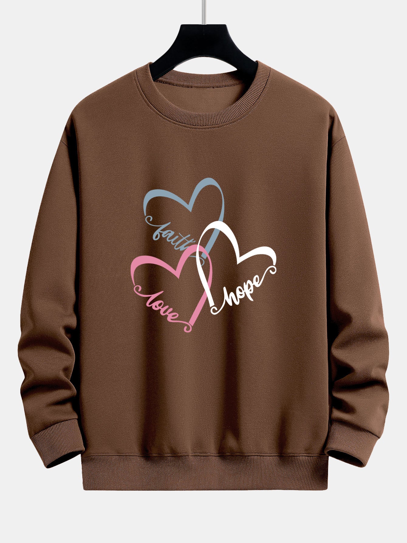 Herz Slogan Druck Relax Fit Sweatshirt - Image 5