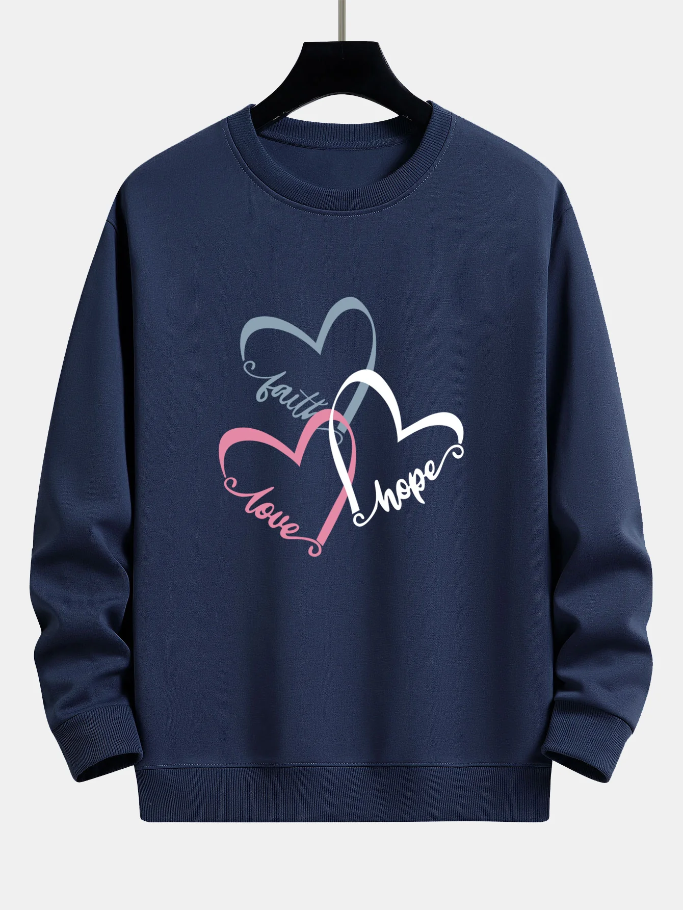 Herz Slogan Druck Relax Fit Sweatshirt - Image 6