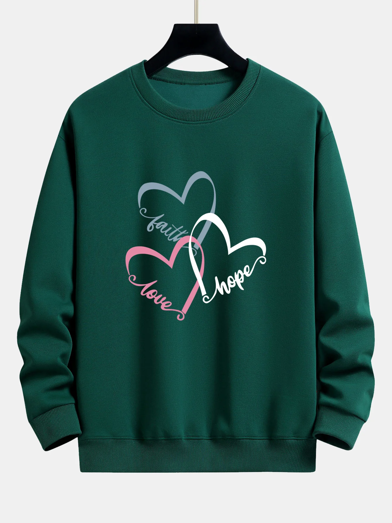 Herz Slogan Druck Relax Fit Sweatshirt - Image 7
