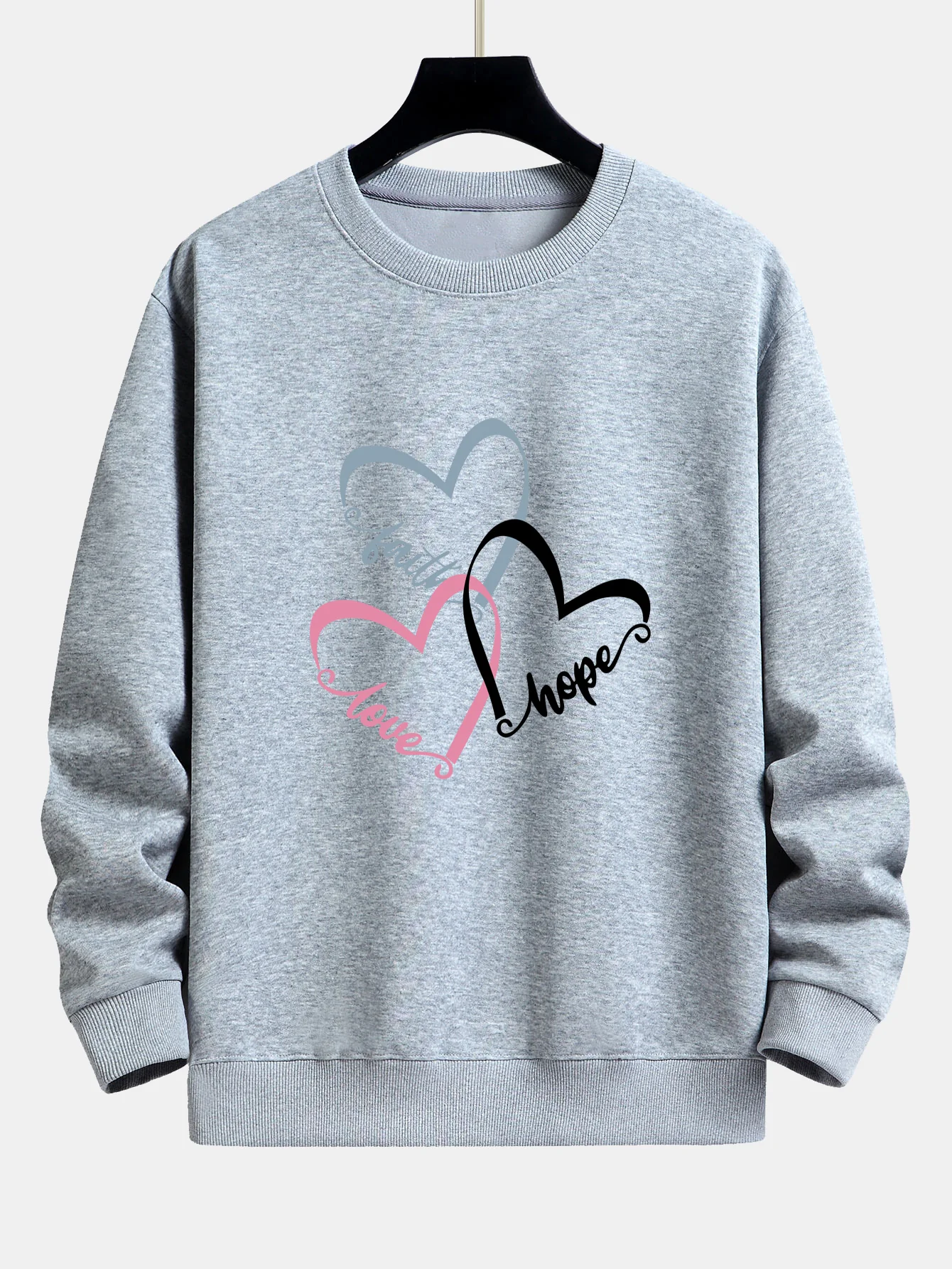 Herz Slogan Druck Relax Fit Sweatshirt - Image 8
