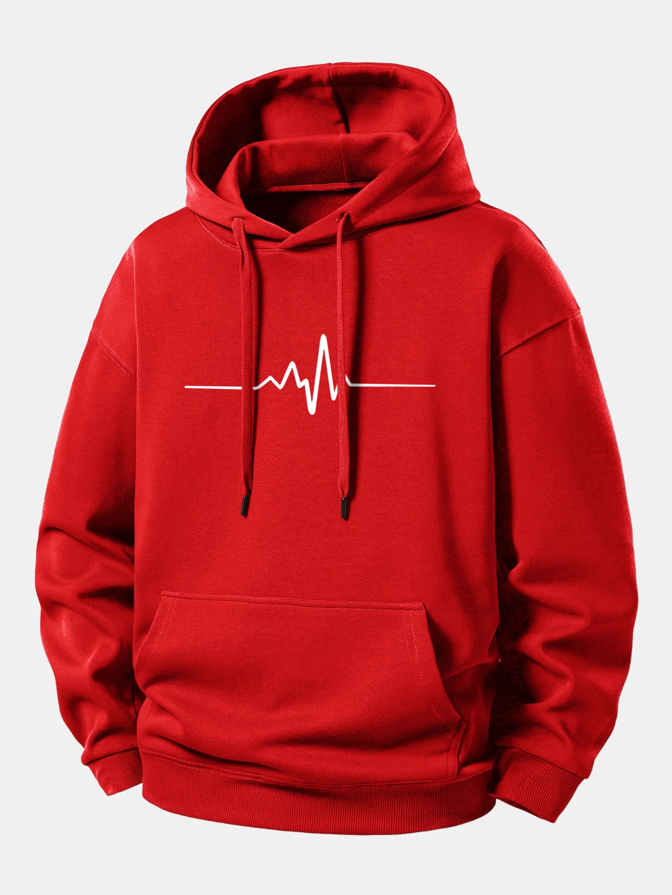 Heartbeat Print Relax Fit Hoodie - Image 11