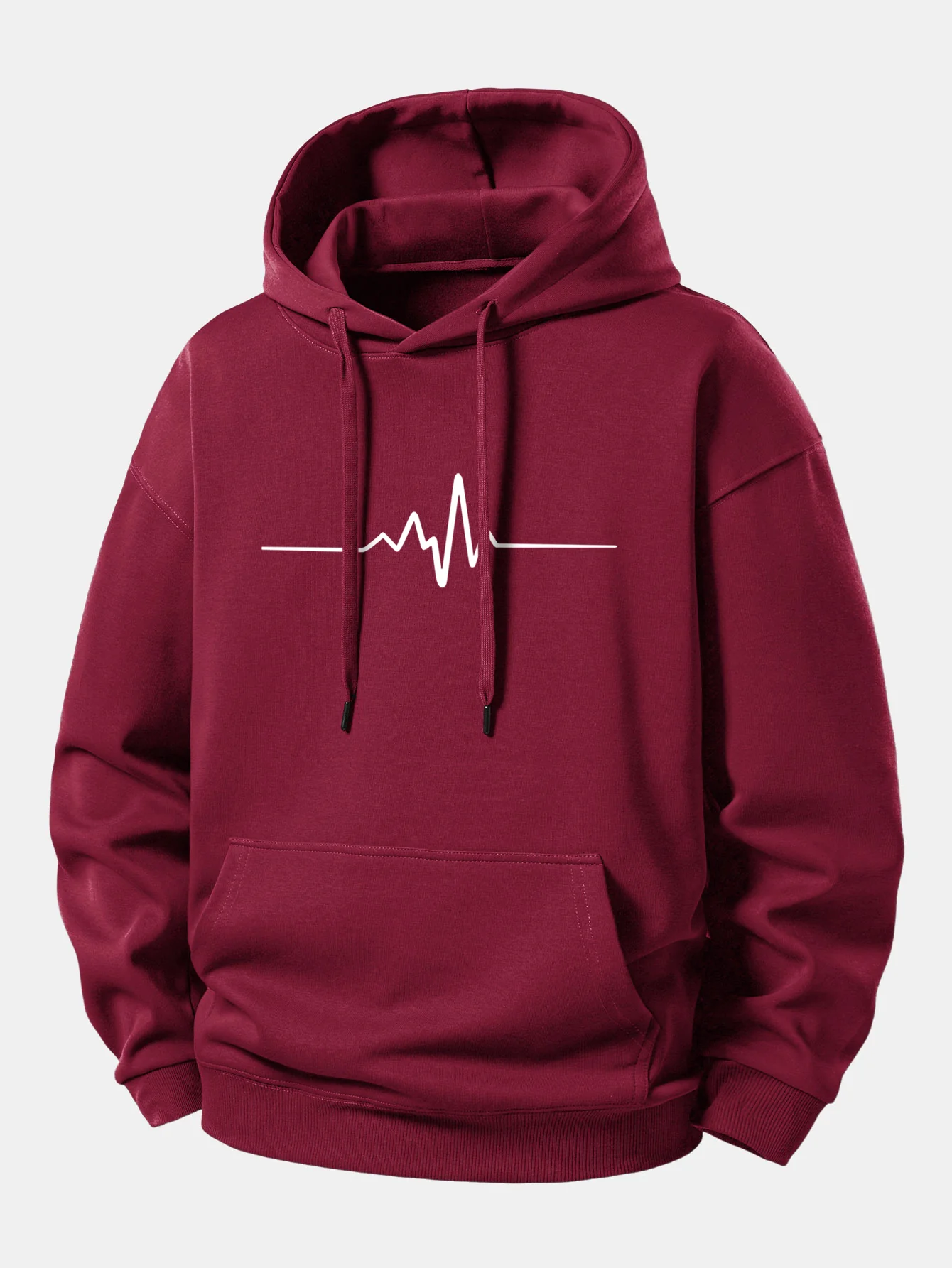 Heartbeat Print Relax Fit Hoodie - Image 6