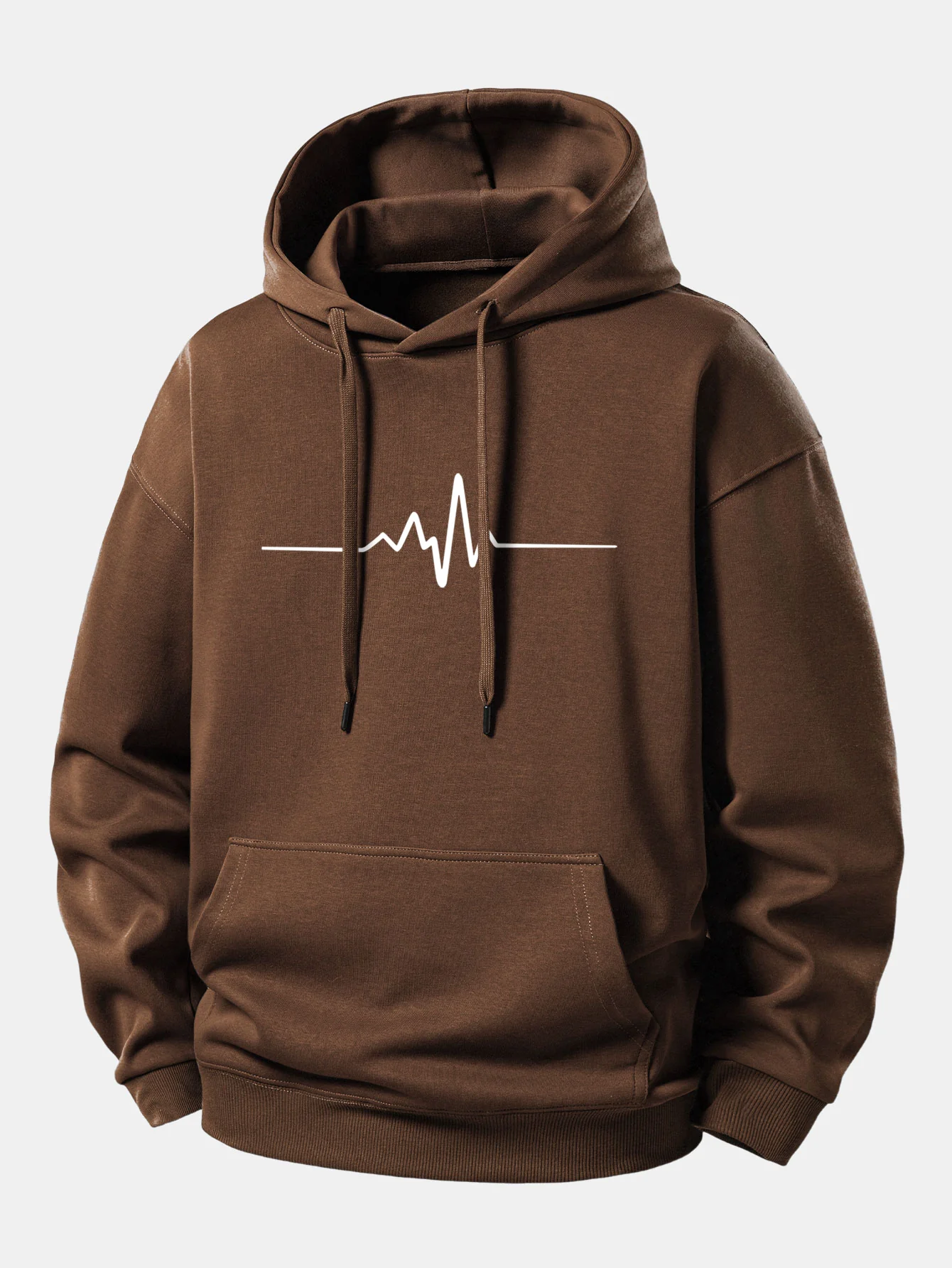 Heartbeat Print Relax Fit Hoodie - Image 8