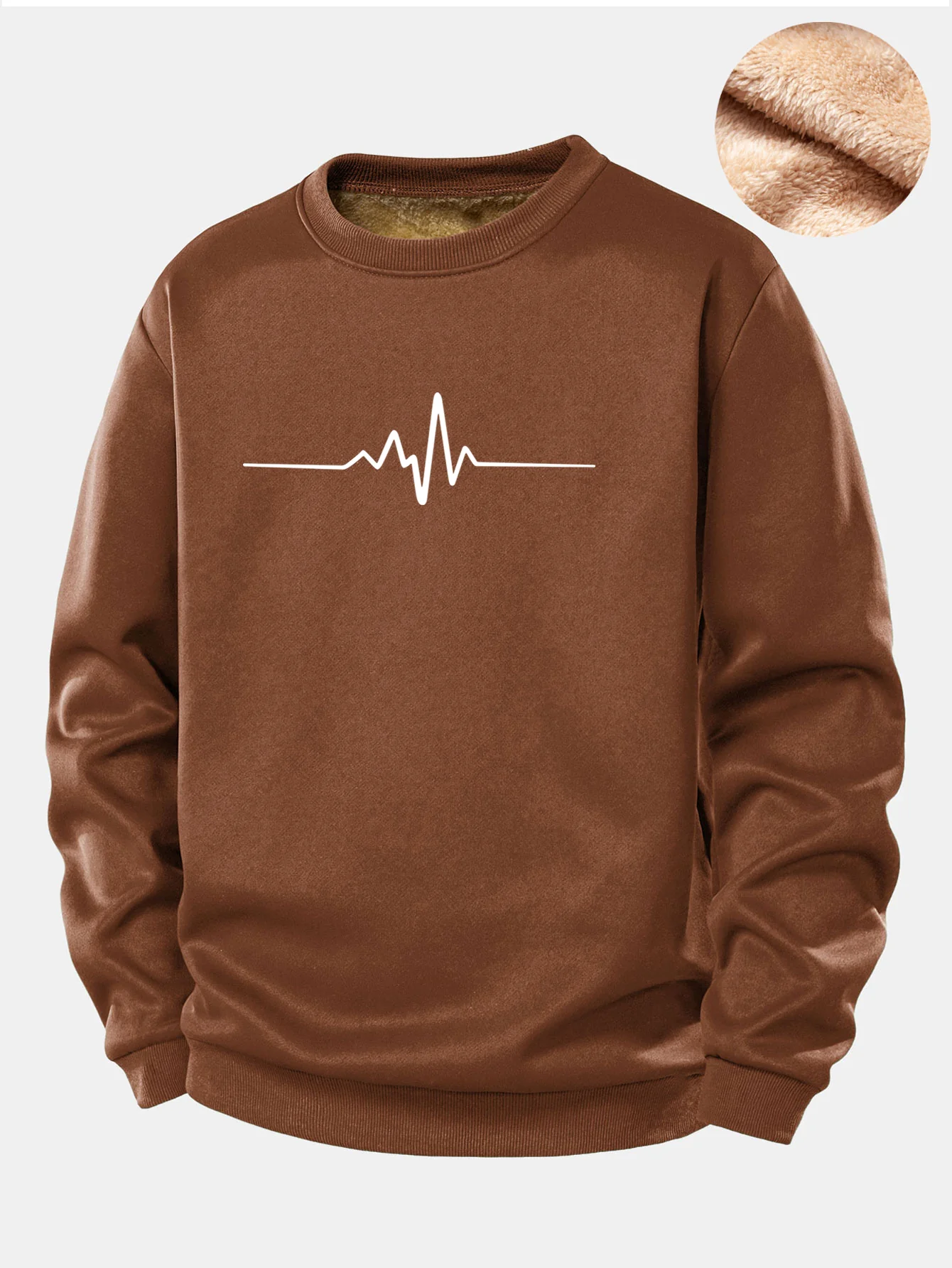Sweatshirt mit Herzmuster und Teddyfutter aus Fleece - Image 5