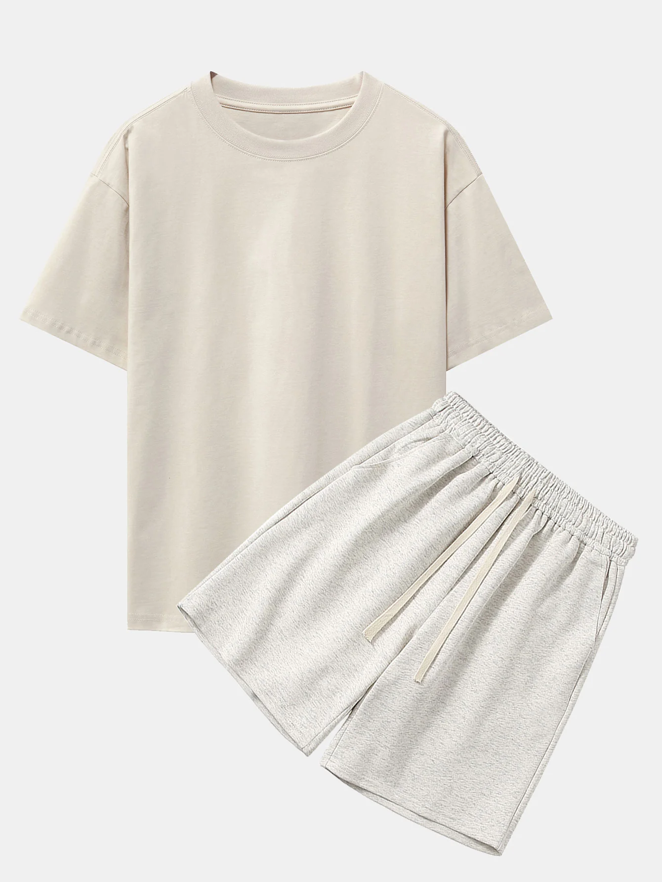 Schwergewicht Drop Shoulder Oversize T-Shirt & Jersey Shorts