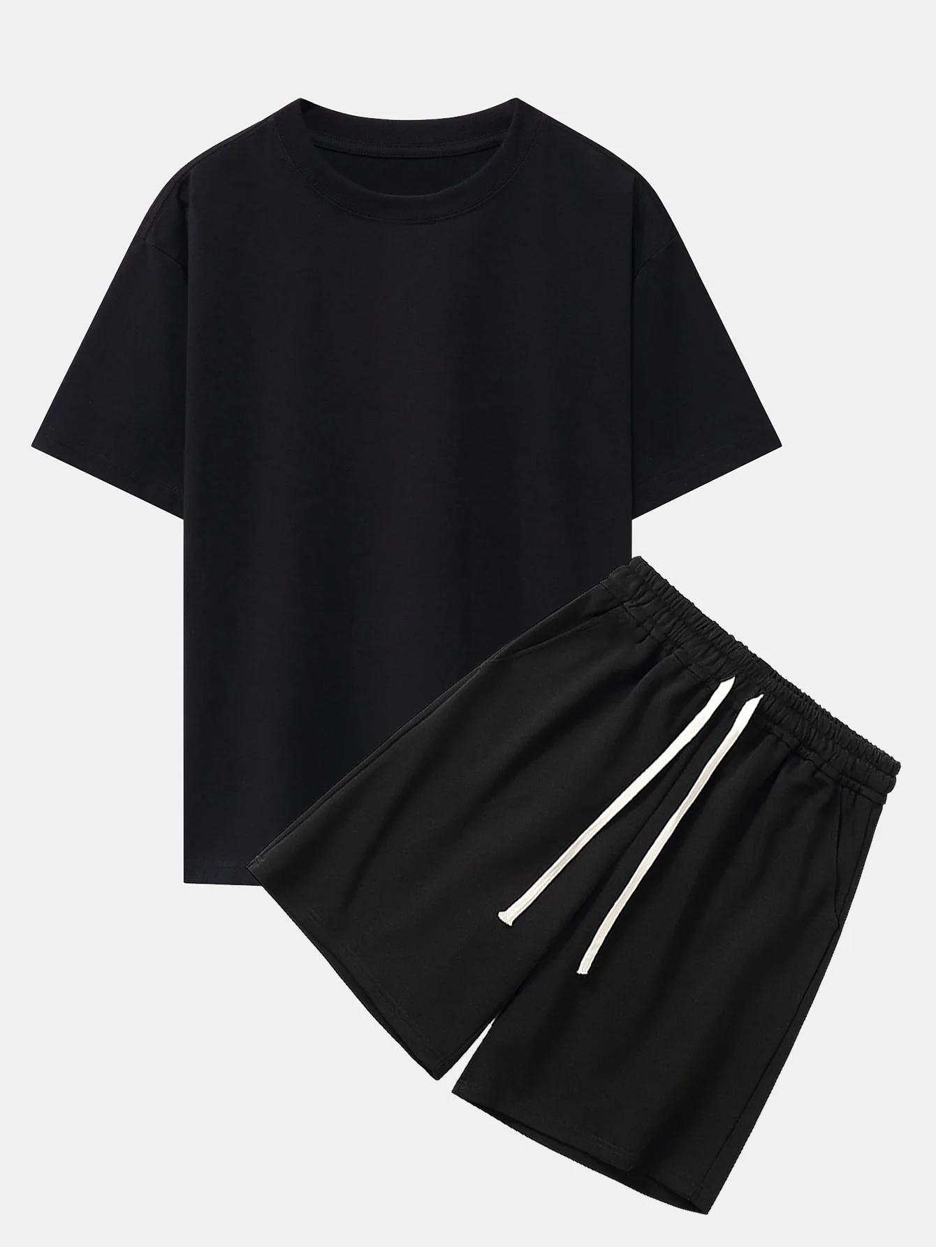 Schwergewicht Drop Shoulder Oversize T-Shirt & Jersey Shorts - Image 2