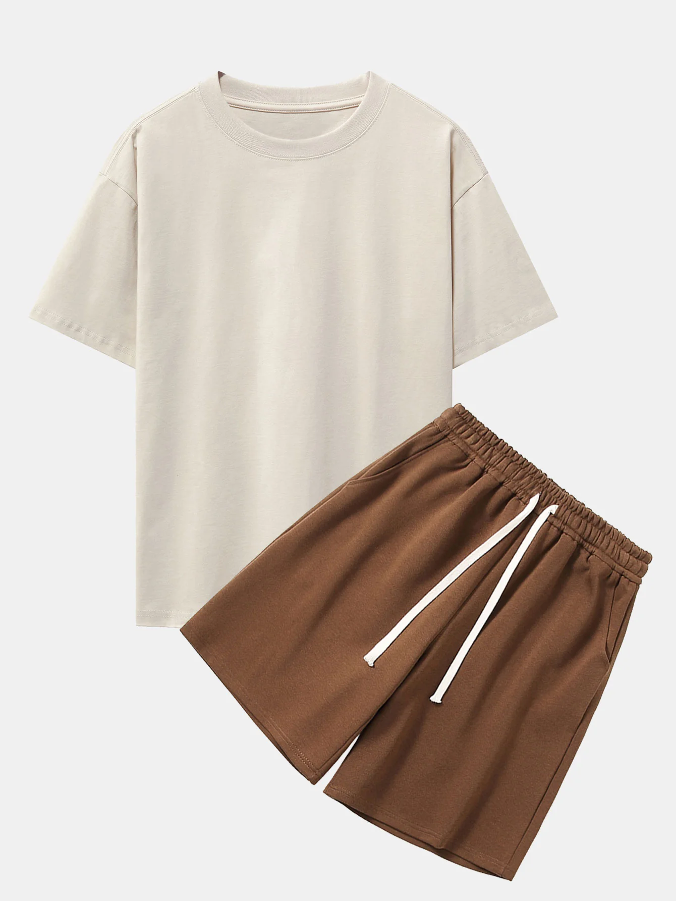Schwergewicht Drop Shoulder Oversize T-Shirt & Jersey Shorts - Image 3
