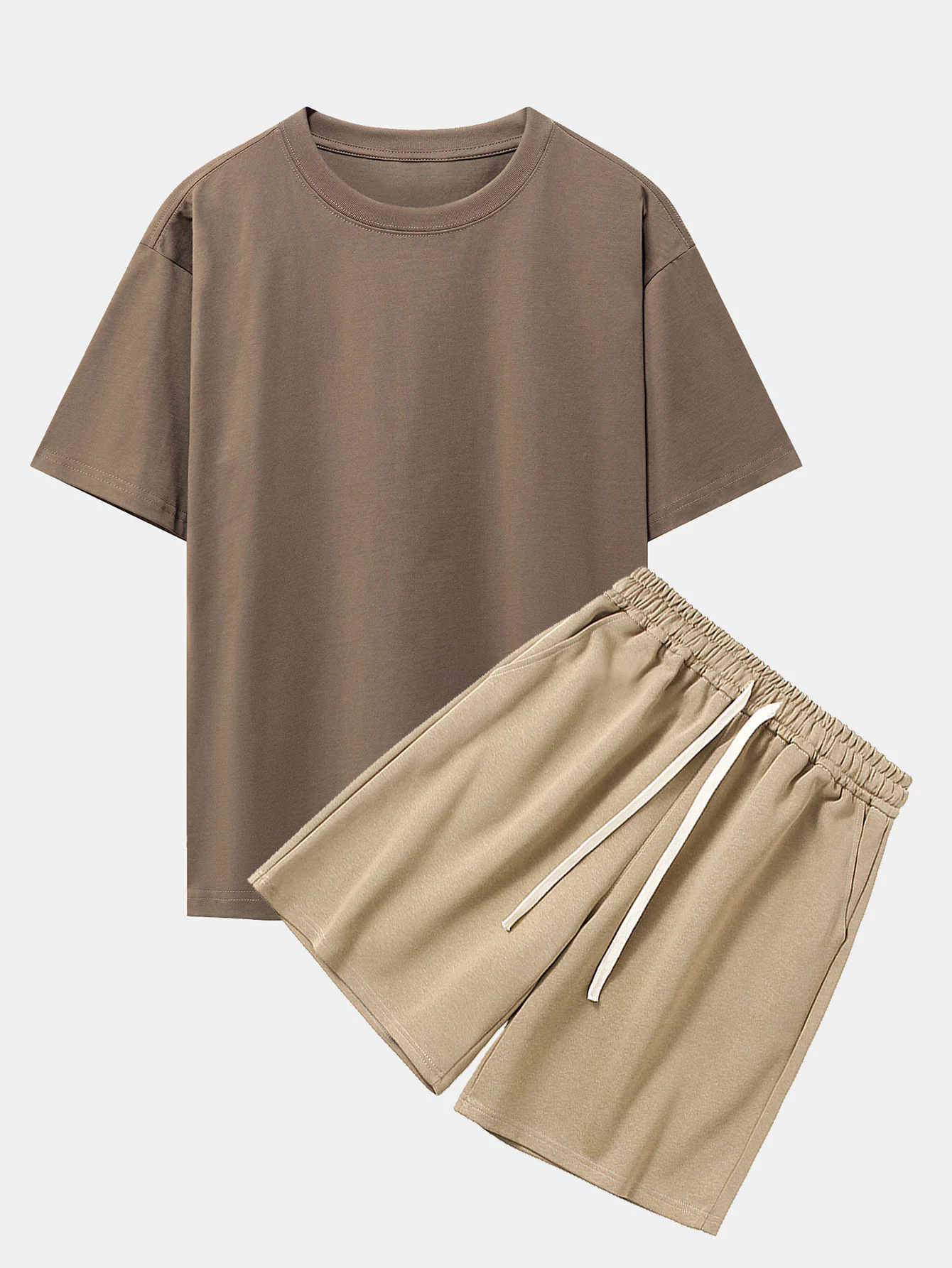Schwergewicht Drop Shoulder Oversize T-Shirt & Jersey Shorts - Image 4
