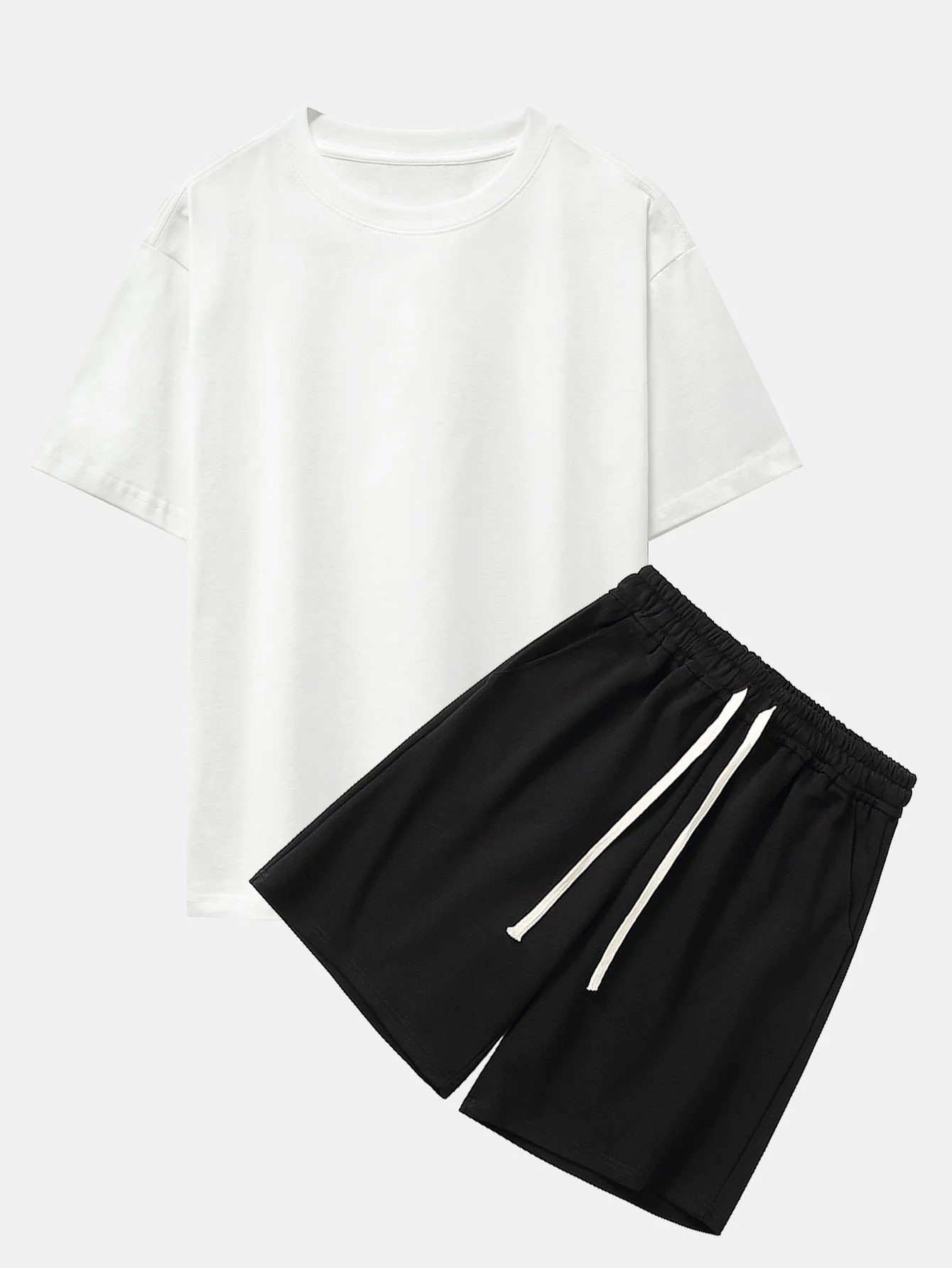 Schwergewicht Drop Shoulder Oversize T-Shirt & Jersey Shorts - Image 5