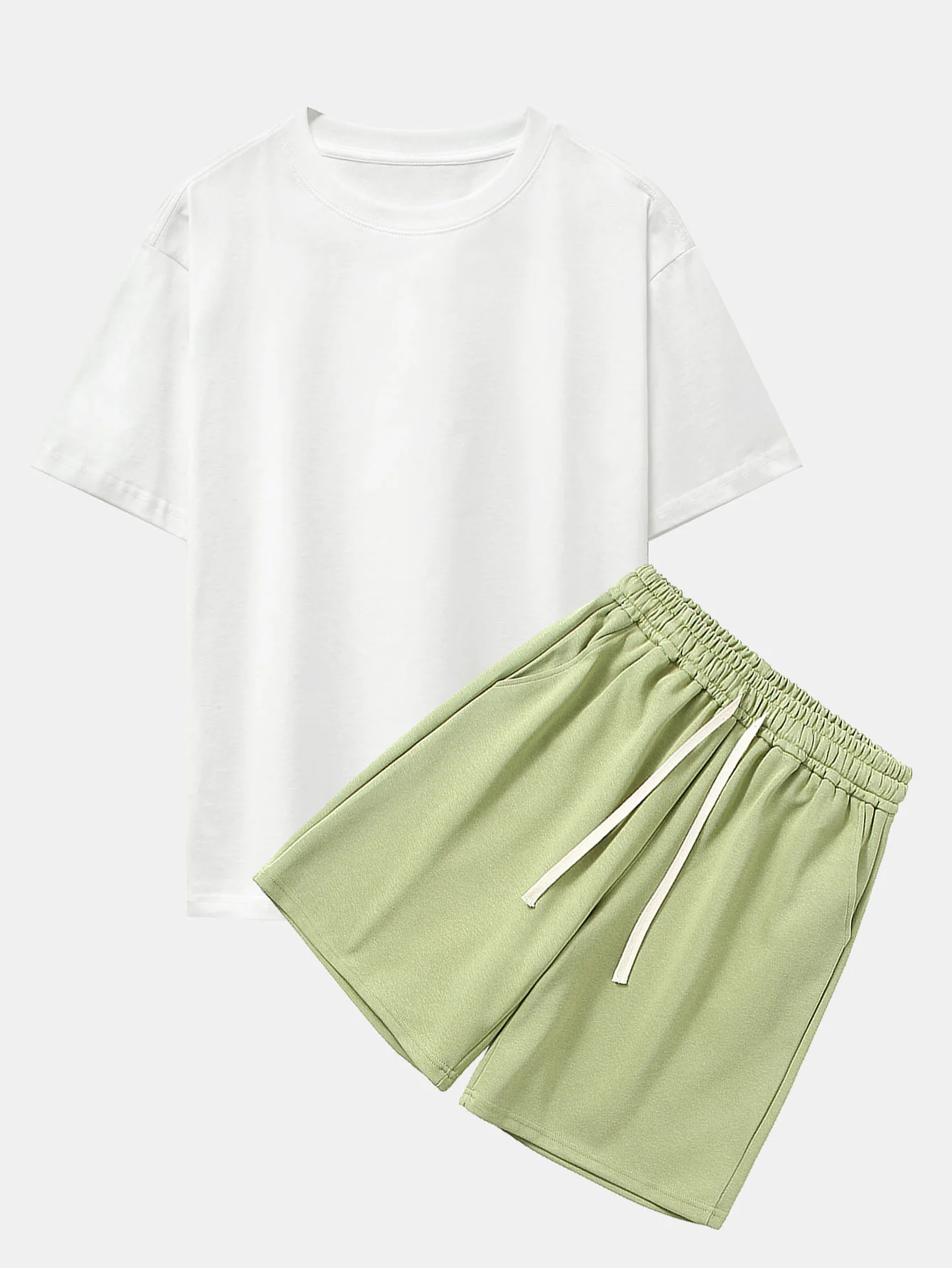 Schwergewicht Drop Shoulder Oversize T-Shirt & Jersey Shorts - Image 7