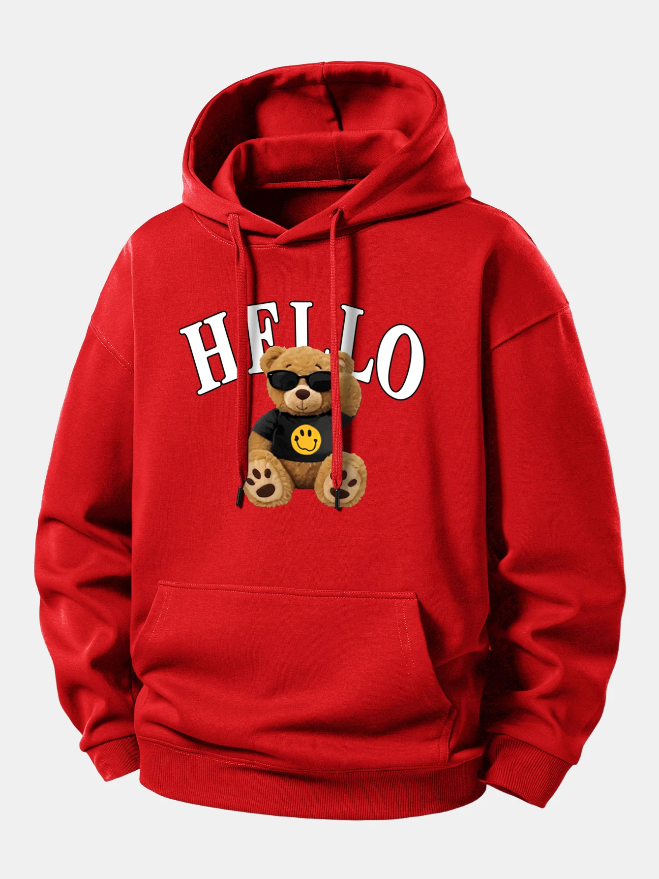 Hello Sunglasses Bear Print Relax Fit Hoodie - Image 11