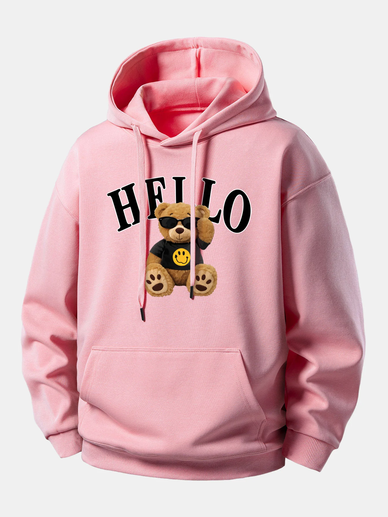 Hello Sunglasses Bear Print Relax Fit Hoodie - Image 3