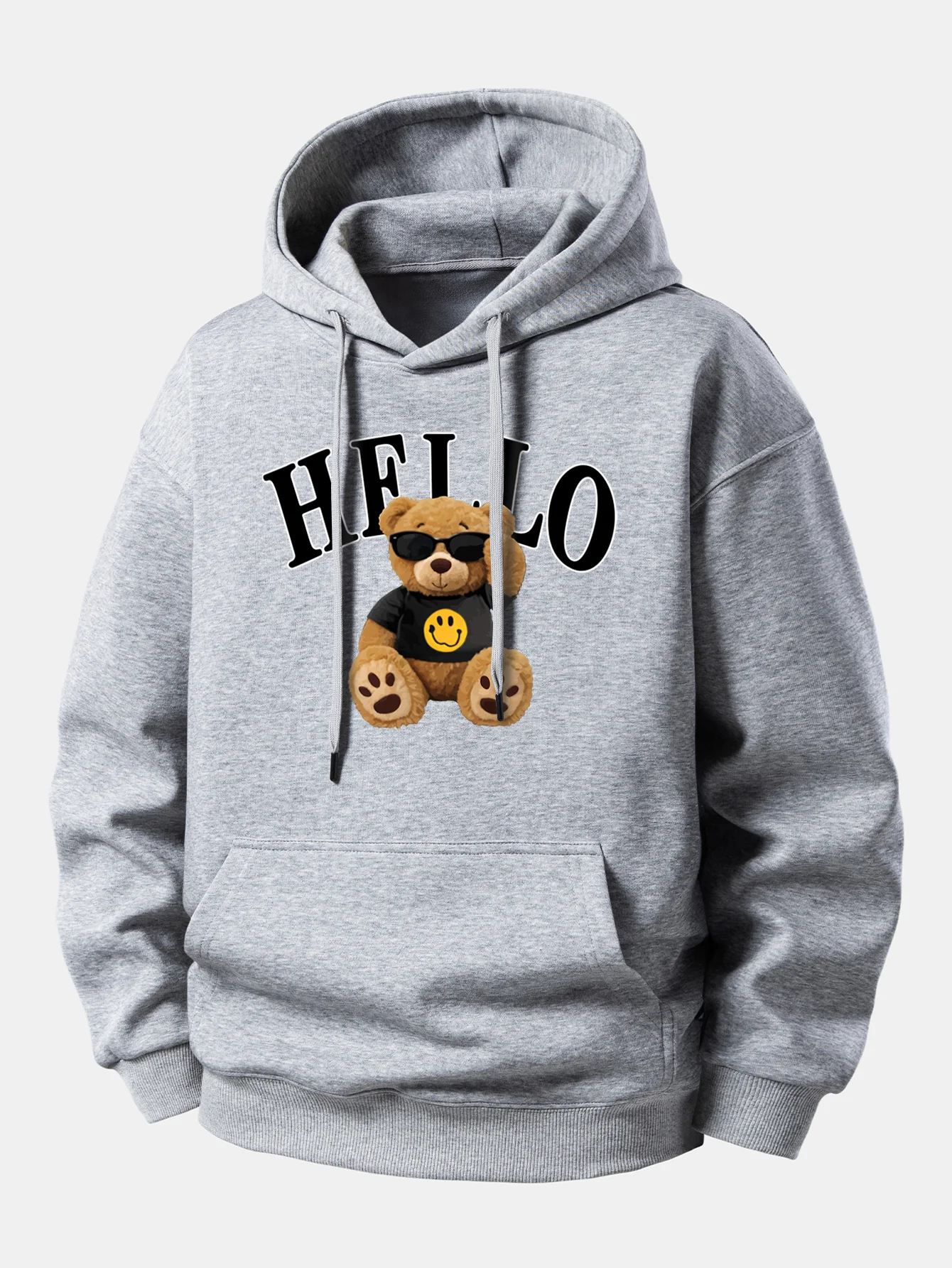 Hello Sunglasses Bear Print Relax Fit Hoodie - Image 5