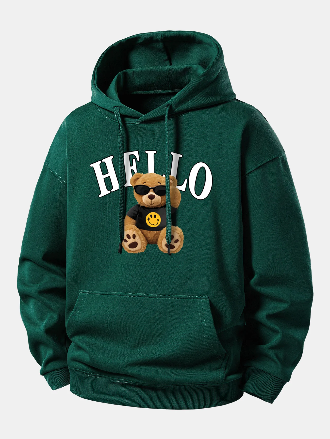 Hello Sunglasses Bear Print Relax Fit Hoodie - Image 7