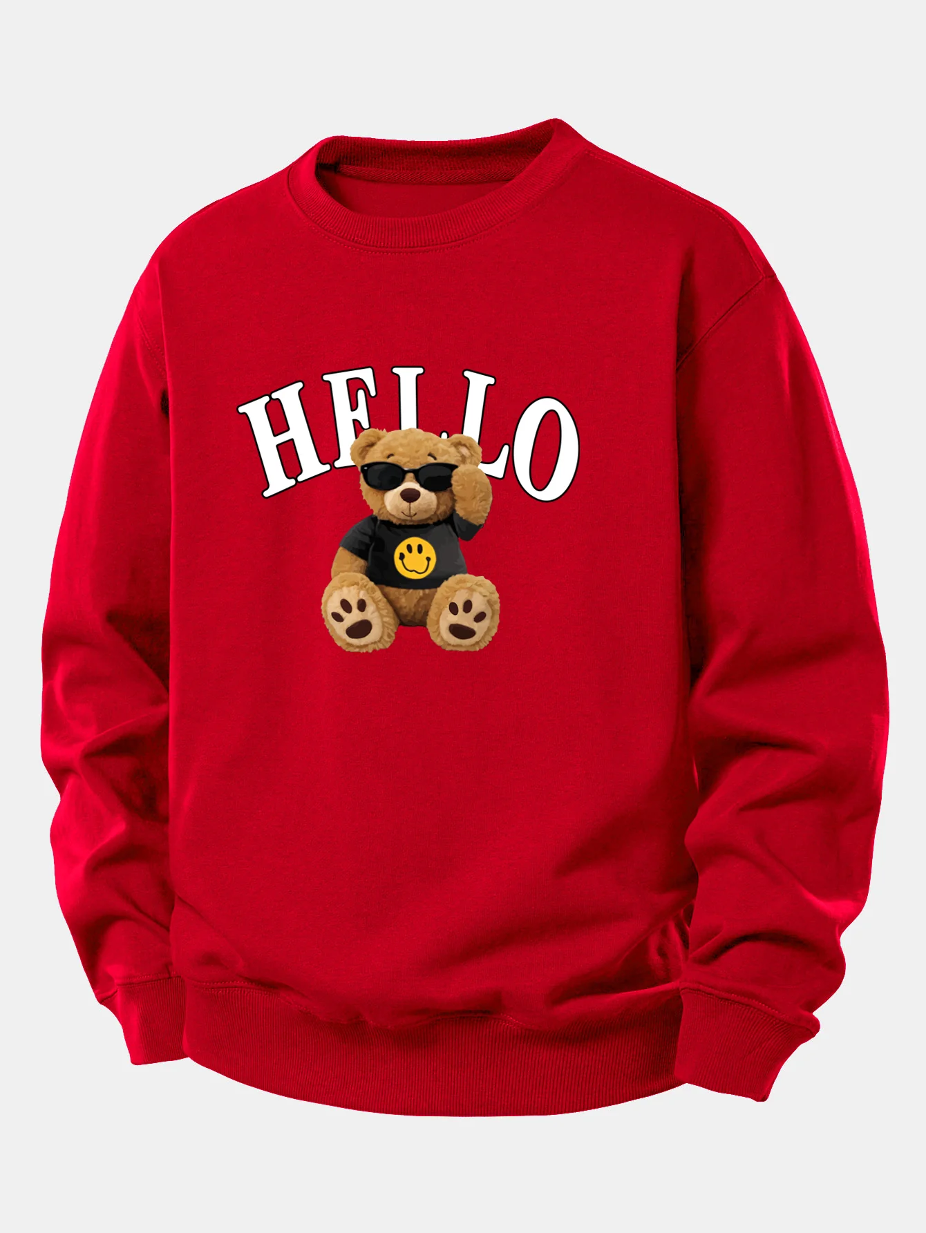 Hello Sunglasses Bear Print Relax Fit Sweatshirt - Image 10