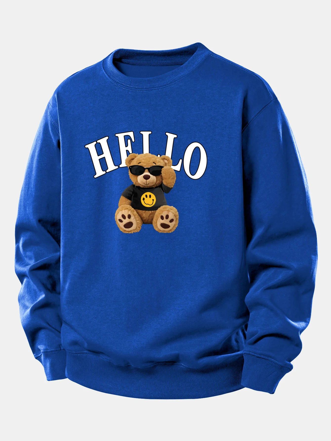 Hello Sunglasses Bear Print Relax Fit Sweatshirt - Image 11