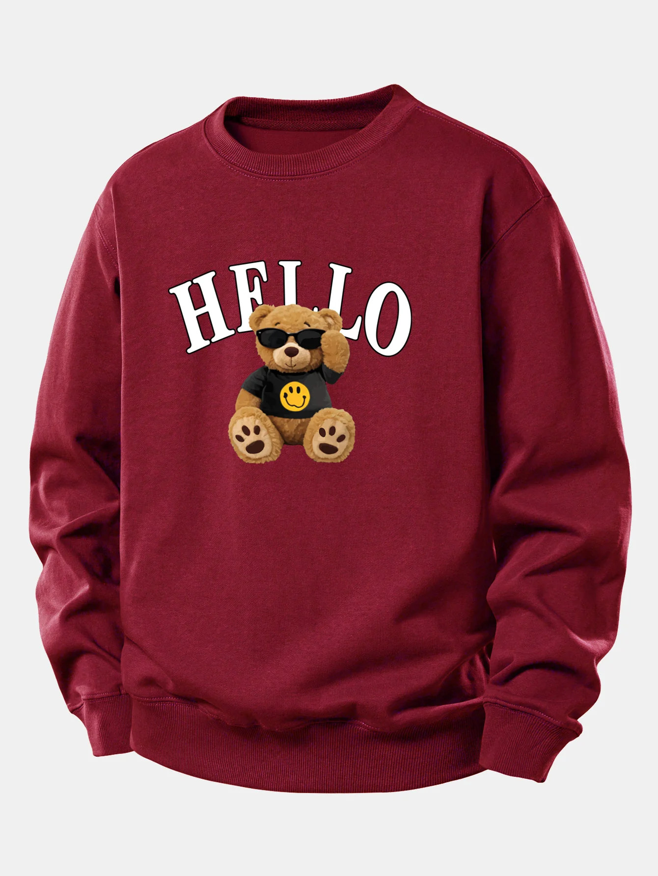 Hello Sunglasses Bear Print Relax Fit Sweatshirt - Image 7