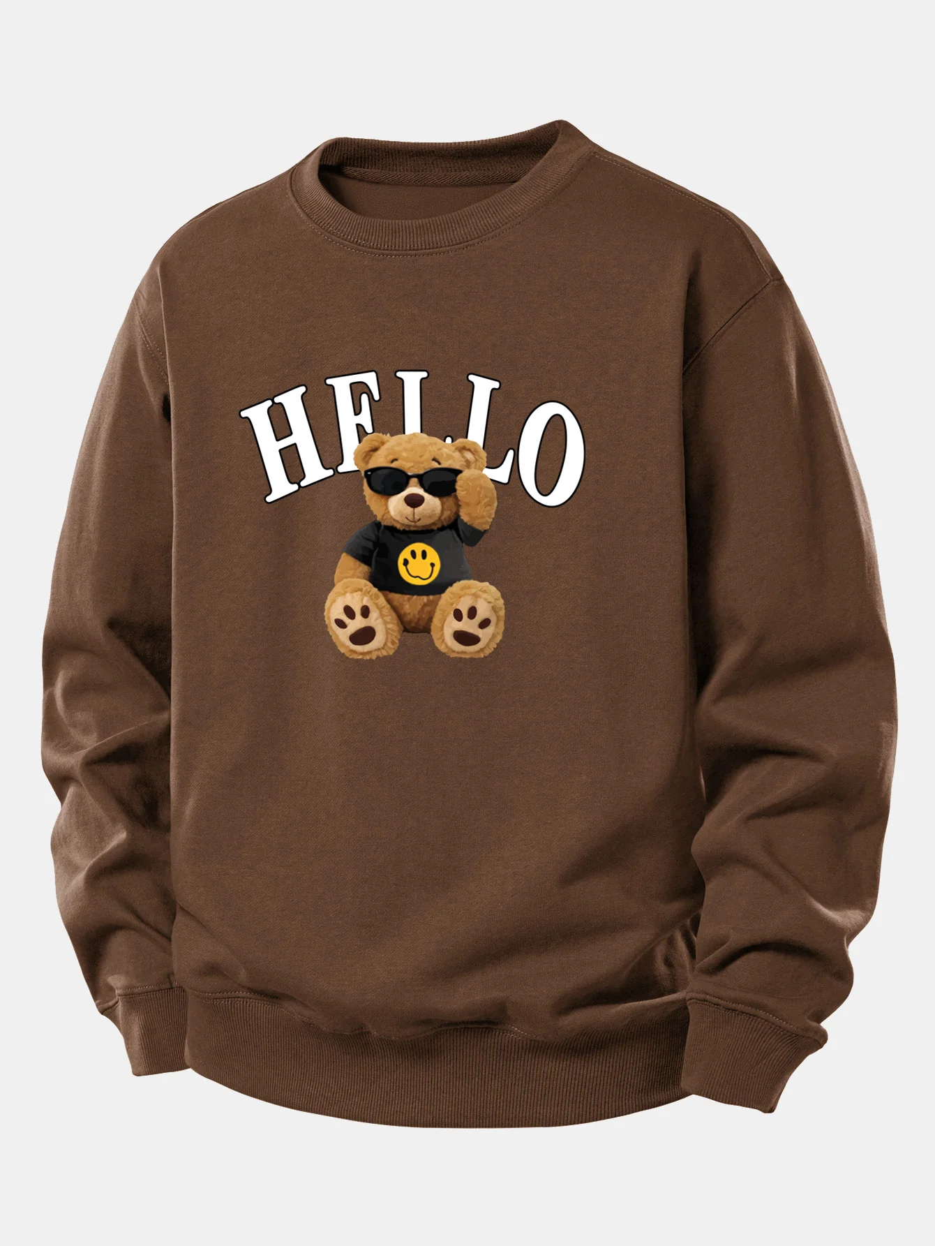 Hello Sunglasses Bear Print Relax Fit Sweatshirt - Image 8
