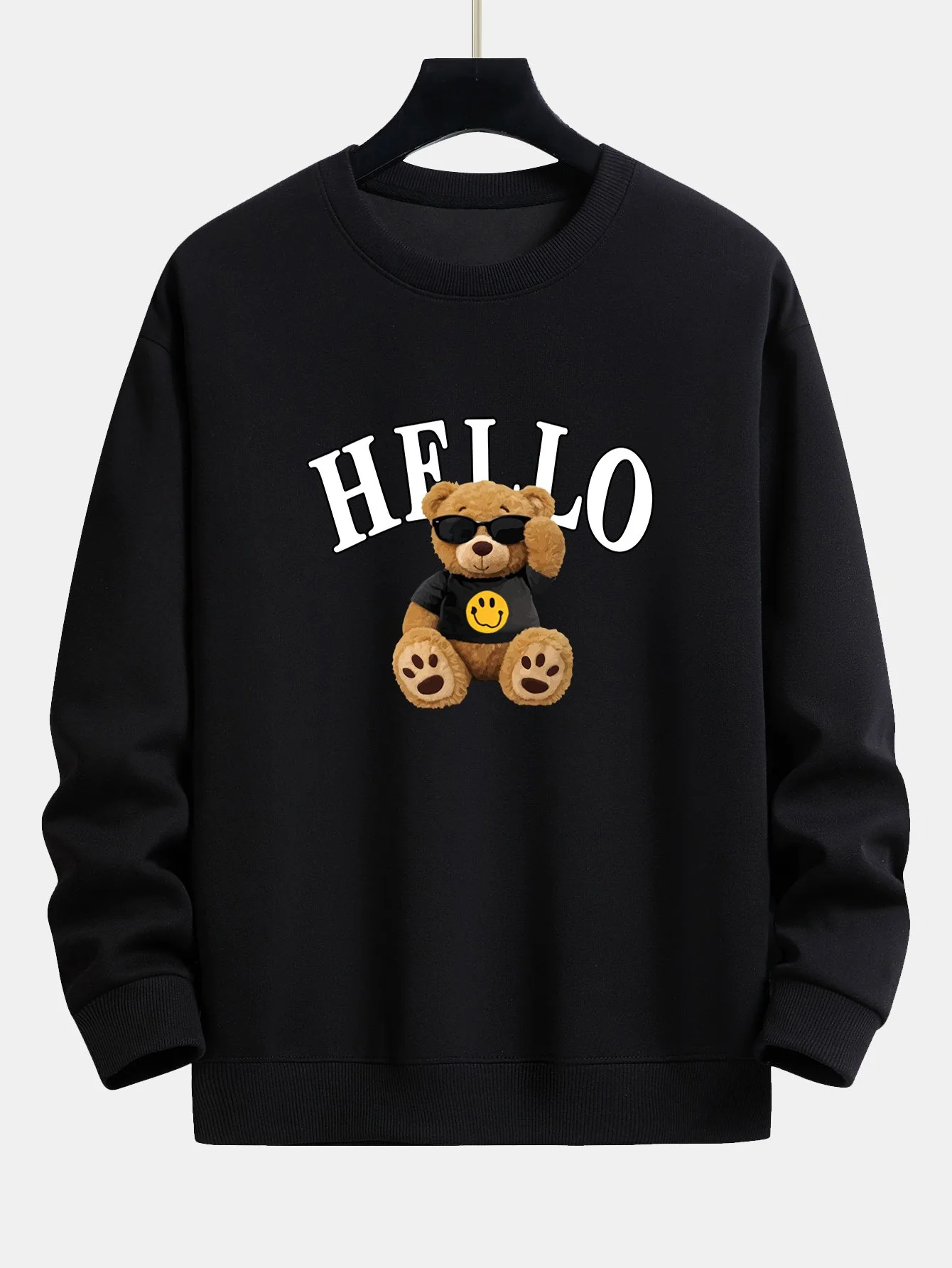 Hallo Sonnenbrillen Bären Druck Relaxed Fit Sweatshirt - Image 2