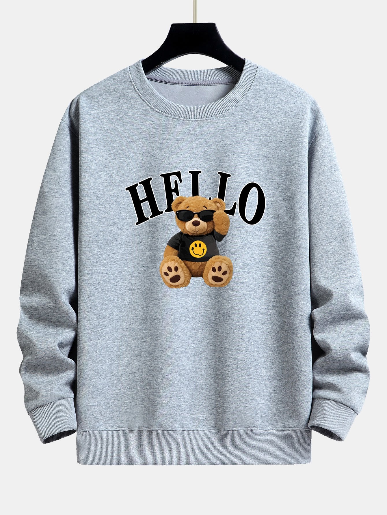 Hallo Sonnenbrillen Bären Druck Relaxed Fit Sweatshirt - Image 5