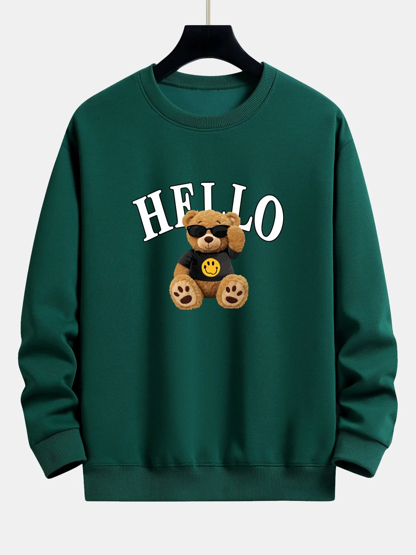 Hallo Sonnenbrillen Bären Druck Relaxed Fit Sweatshirt - Image 9