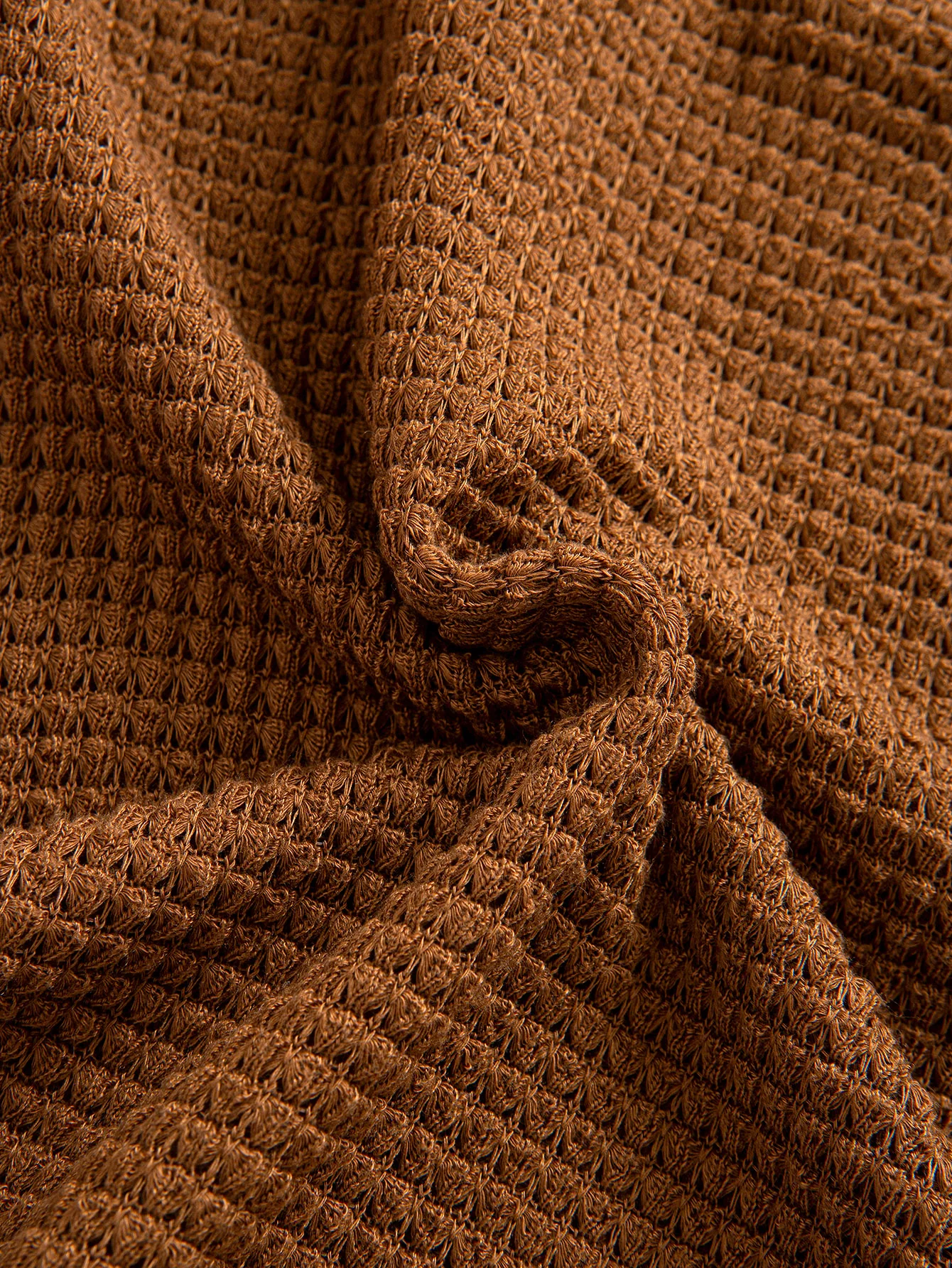 Waffle Textured Ribbed Hem Henley Shirt - Image 14