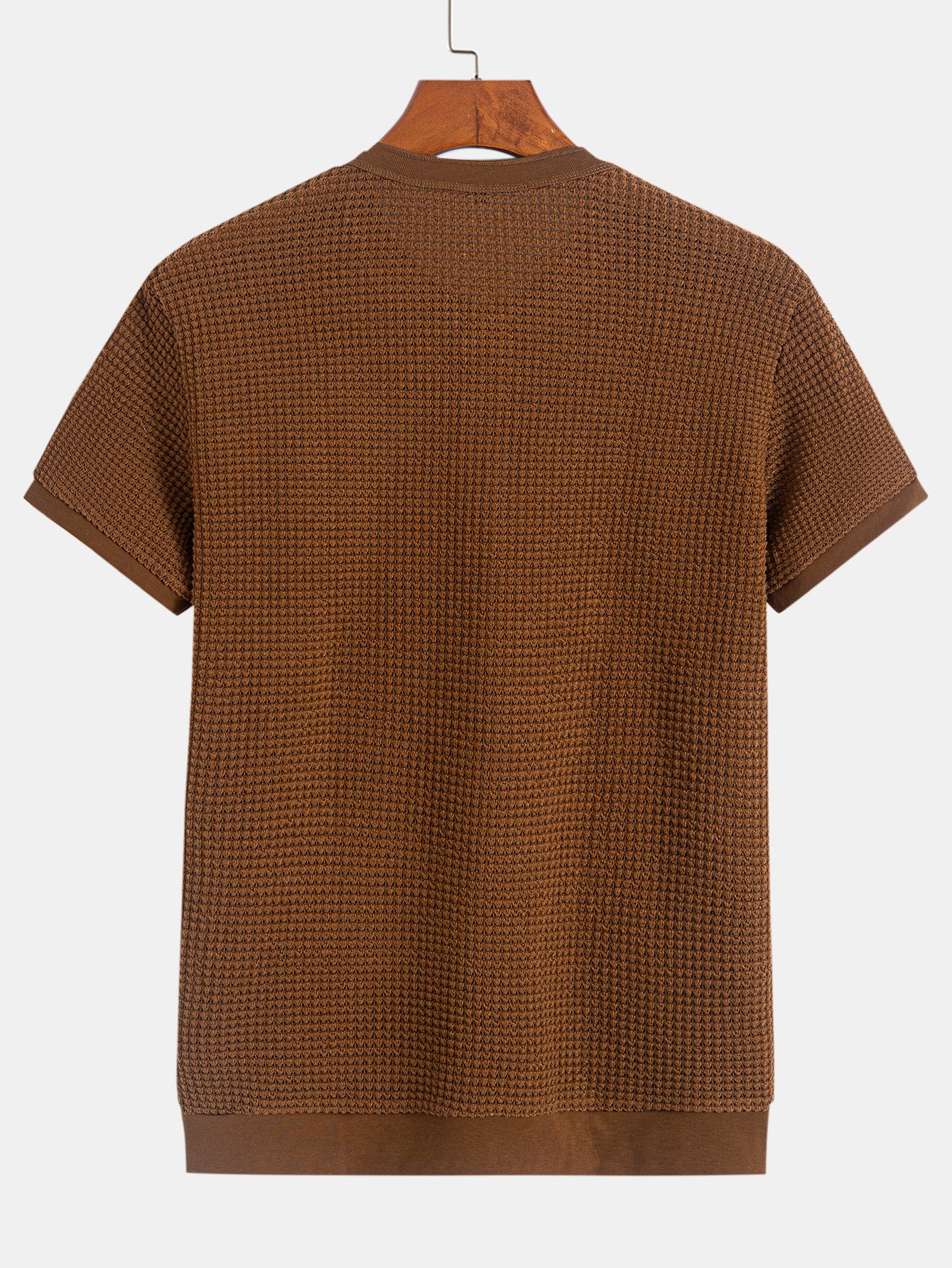 Henley-Nacken T-Shirt mit strukturiertem Rippenbund - Image 6