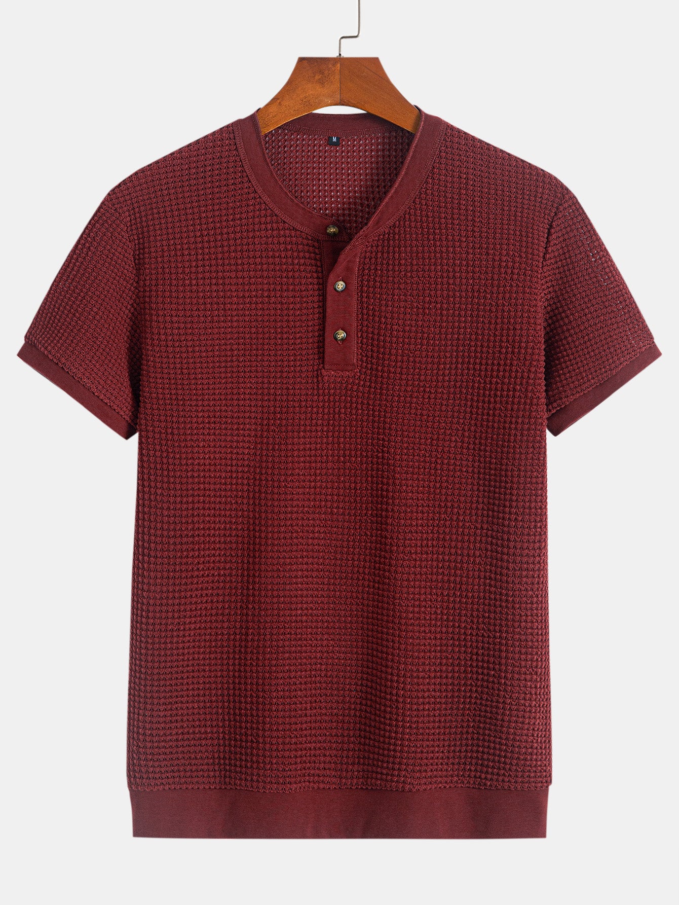Henley-Nacken T-Shirt mit strukturiertem Rippenbund - Image 9