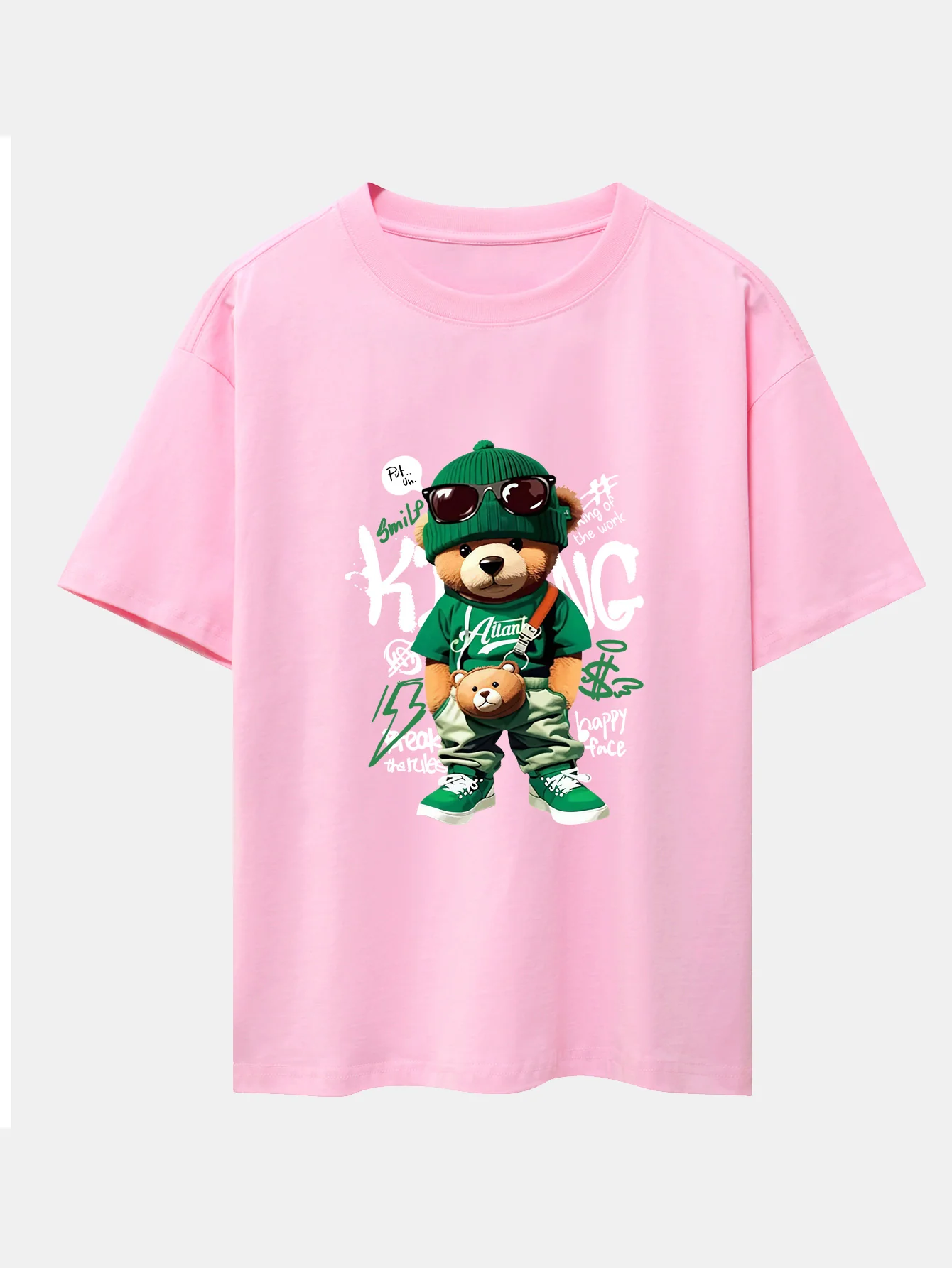 Graffiti Bären Druck Drop Shoulder Oversize T-Shirt - Image 12