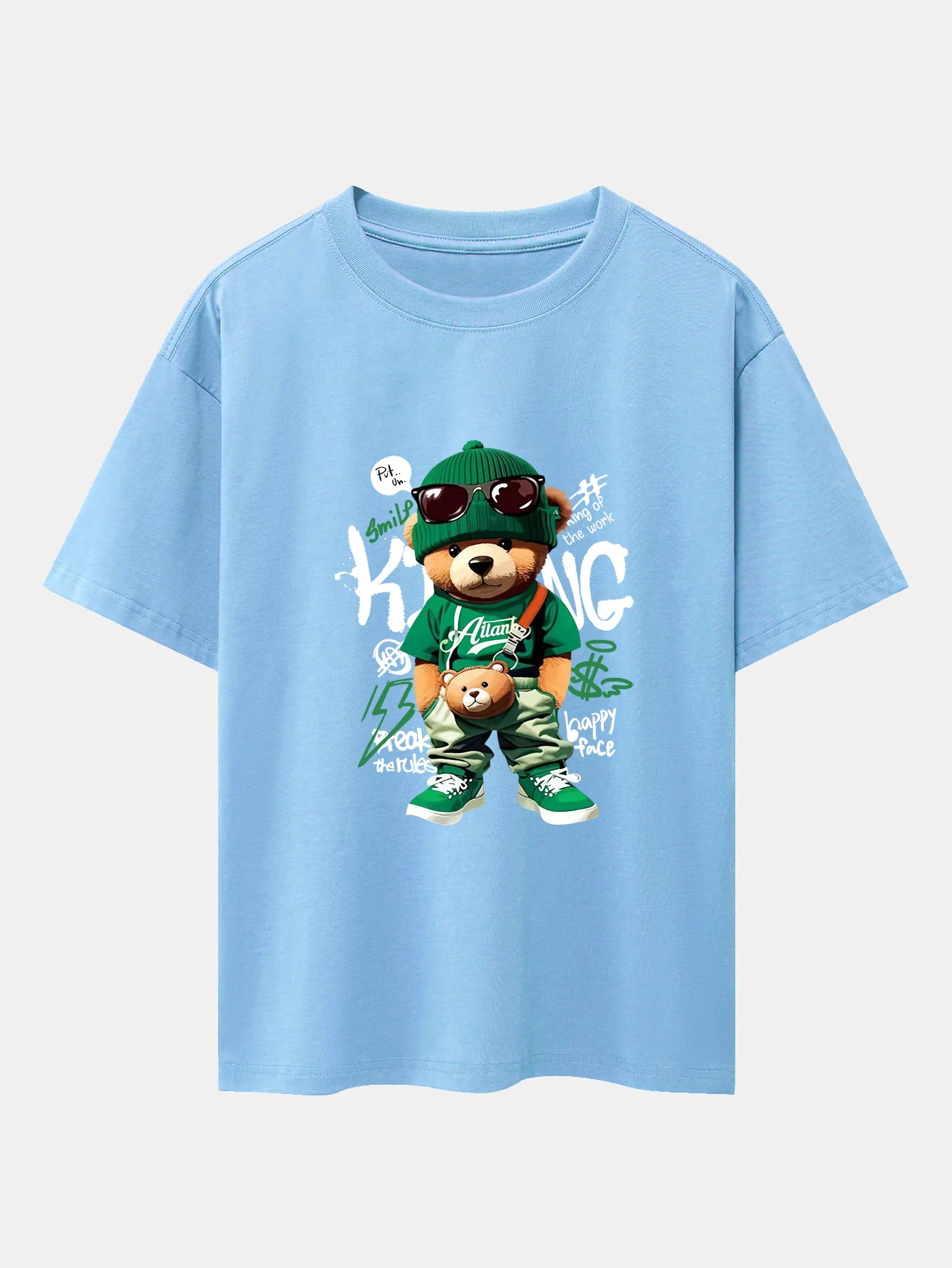 Graffiti Bären Druck Drop Shoulder Oversize T-Shirt - Image 14
